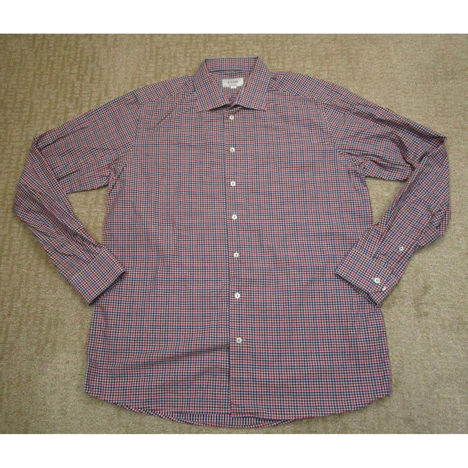 Eton Eton Shirt Men 2XL Multicolor Check Long Sleeve Button-Up Casual Shirt Size US XXL / EU 58 / 5 - 2 Thumbnail