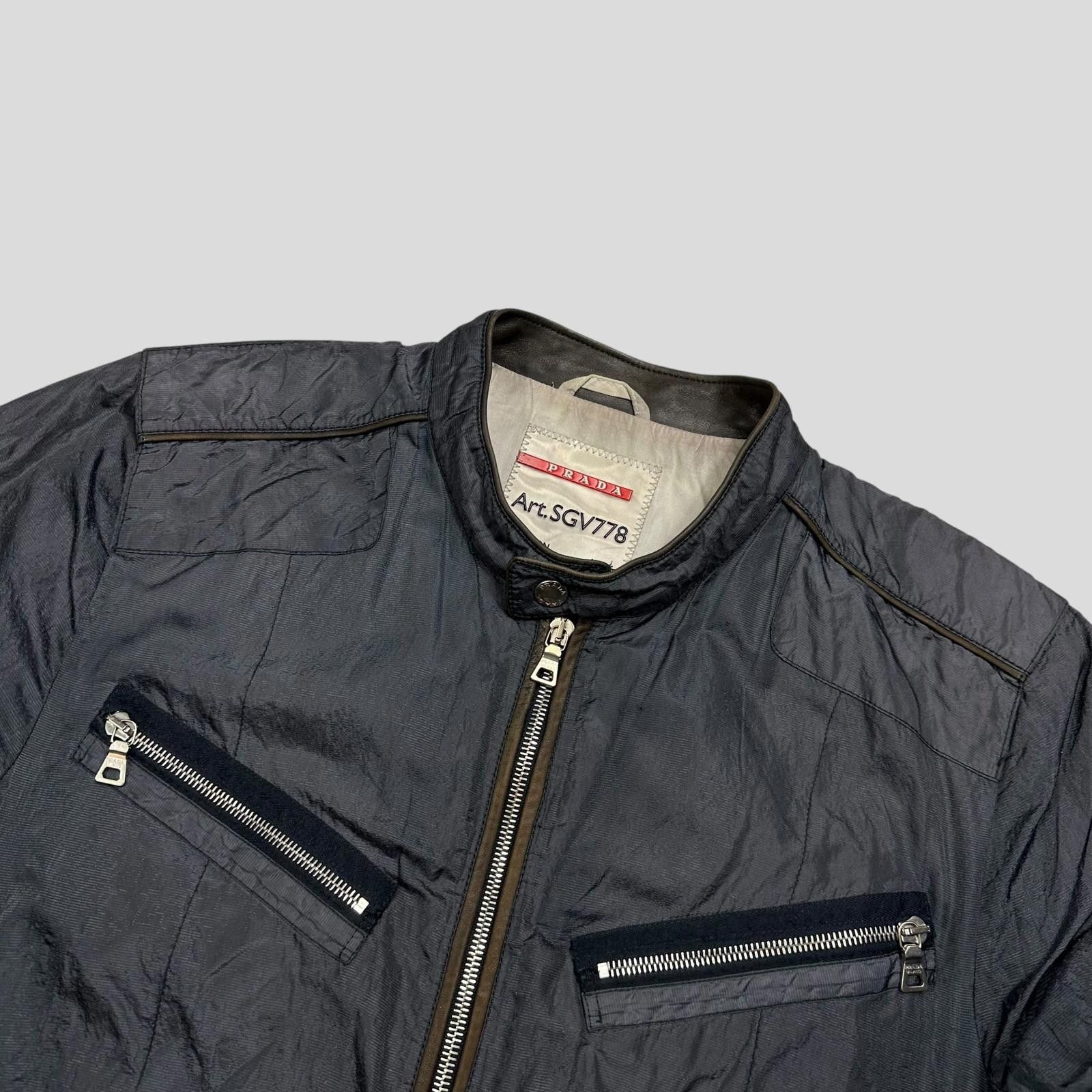 Prada Prada Sport 00’s Metal Nylon + Leather Moto Biker Jacket - M Size US M / EU 48-50 / 2 - 3 Thumbnail