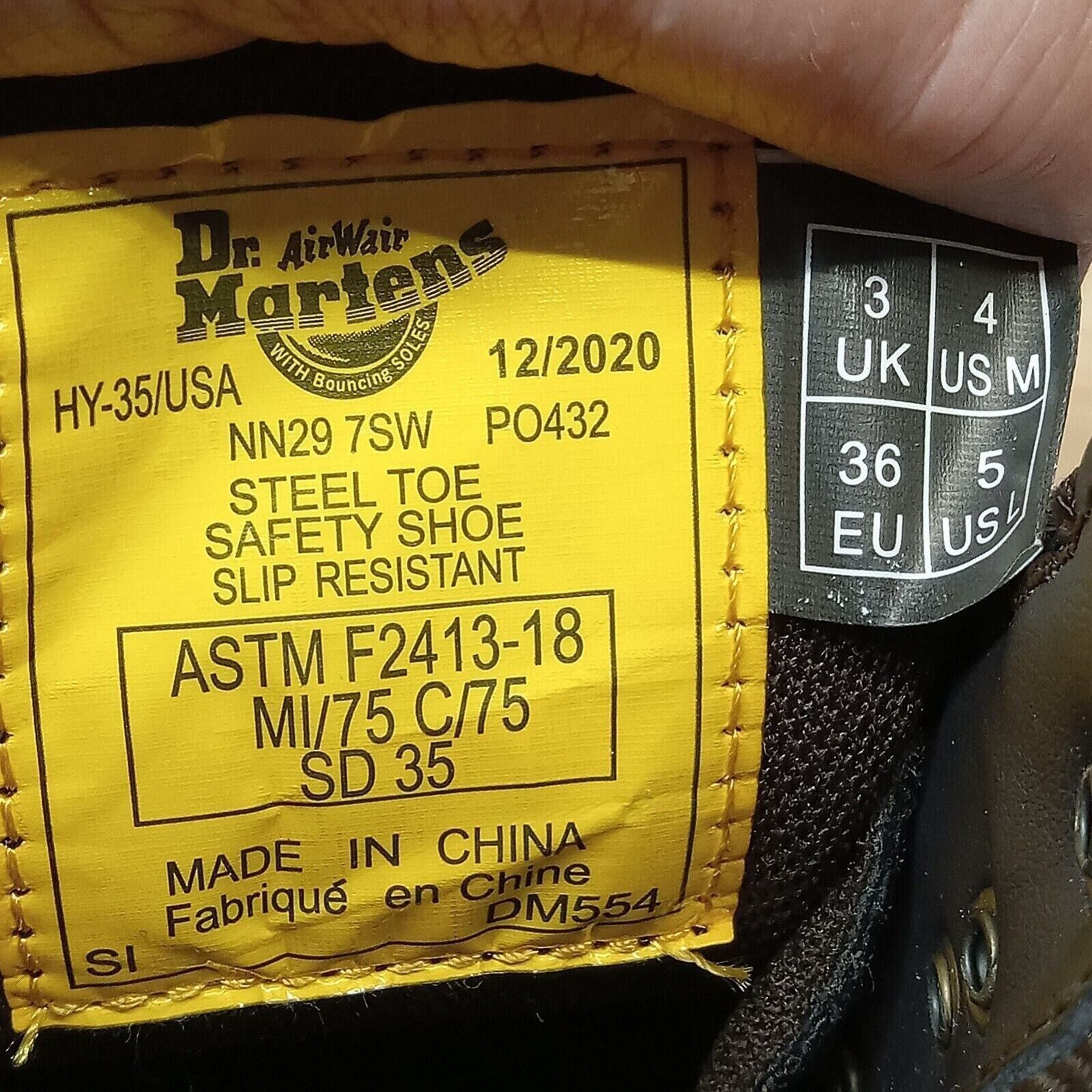 Dr. Martens Dr. Martens Industrial Safety Boots Women's 4 Steel Toe Gum Size US 4 / IT 34 - 8 Thumbnail
