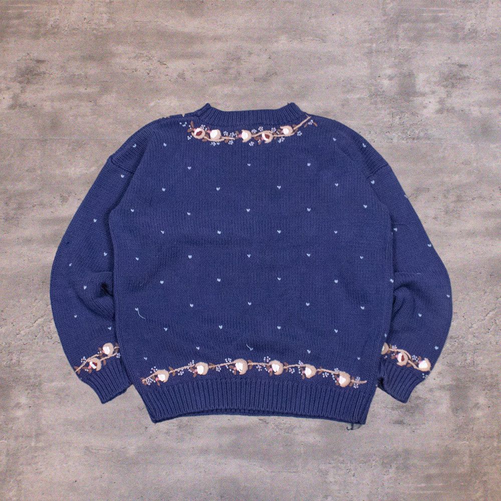 Foot Locker Vintage VTG 90's Cottage Core Embroidered Crewneck Sweater Size US M / EU 48-50 / 2 - 2 Thumbnail