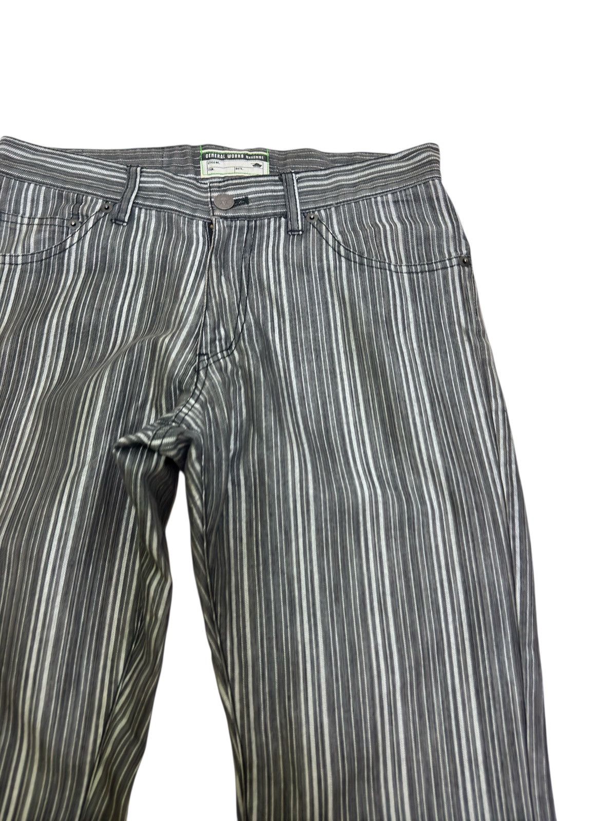 Japanese Brand Mk Homme Grey Striped Jeans Slight Flare Vintage Fit Size US 28 / EU 44 - 5 Thumbnail