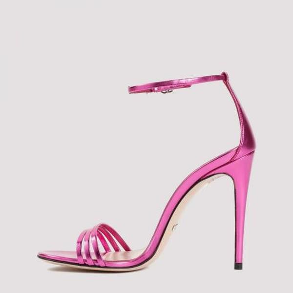 Gucci o1s1wg110125 Metallic Sandals in Pink Size US 5.5 / IT 35.5 - 2 Thumbnail