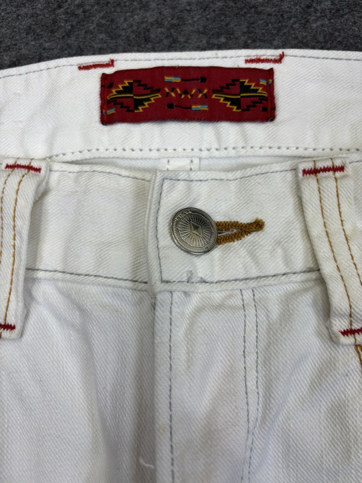 Edwin 💥Flare💥Edwin Navajo Style White Flare Denim F958 Size US 34 / EU 50 - 6 Thumbnail