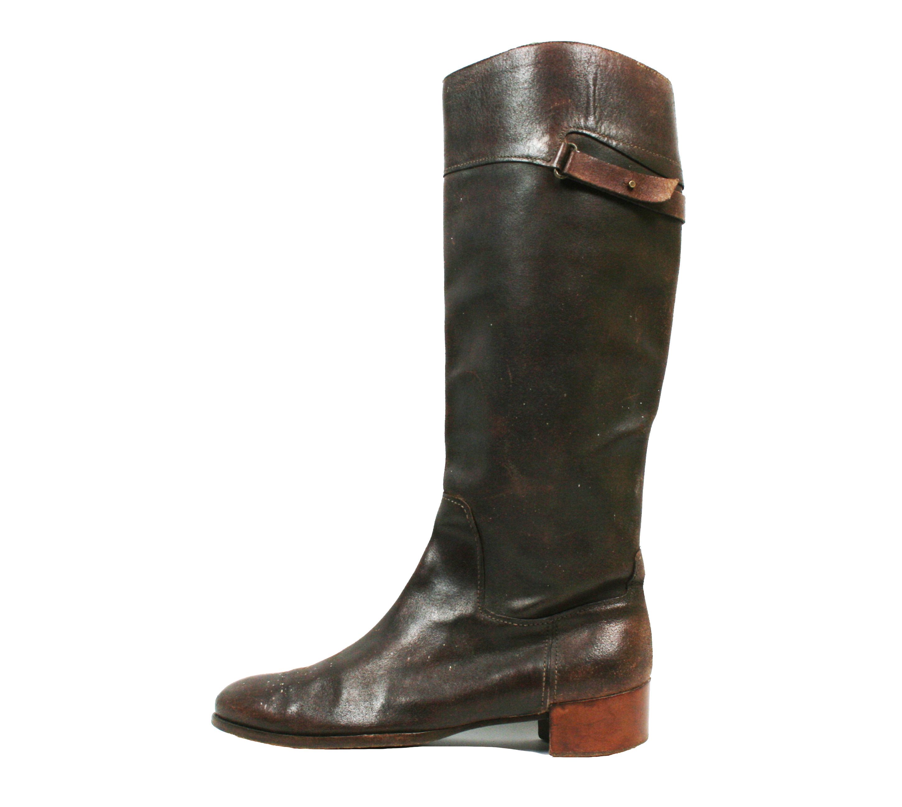 Giorgio Armani 90S Archive Riding Distressed Knee Boots Size US 9 / IT 39 - 1 Thumbnail