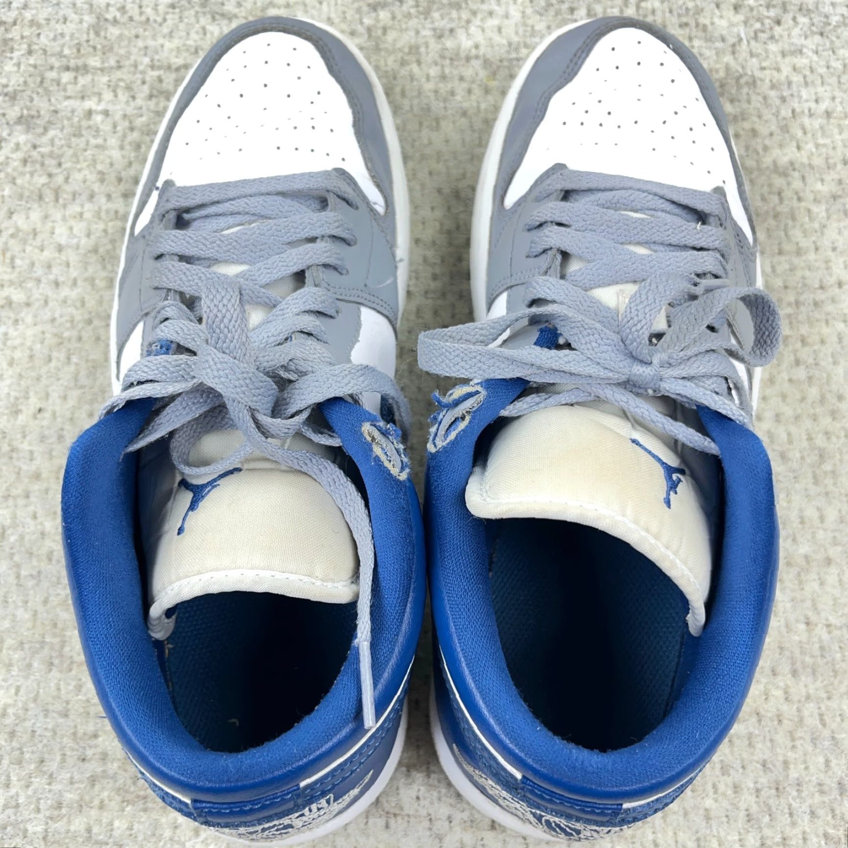 Jordan Brand Nike Air Jordan 1 Low Women’s Sneakers Size 10.5 Blue Gray Retro Casual Athletic Size US 8 / IT 38 - 4 Thumbnail