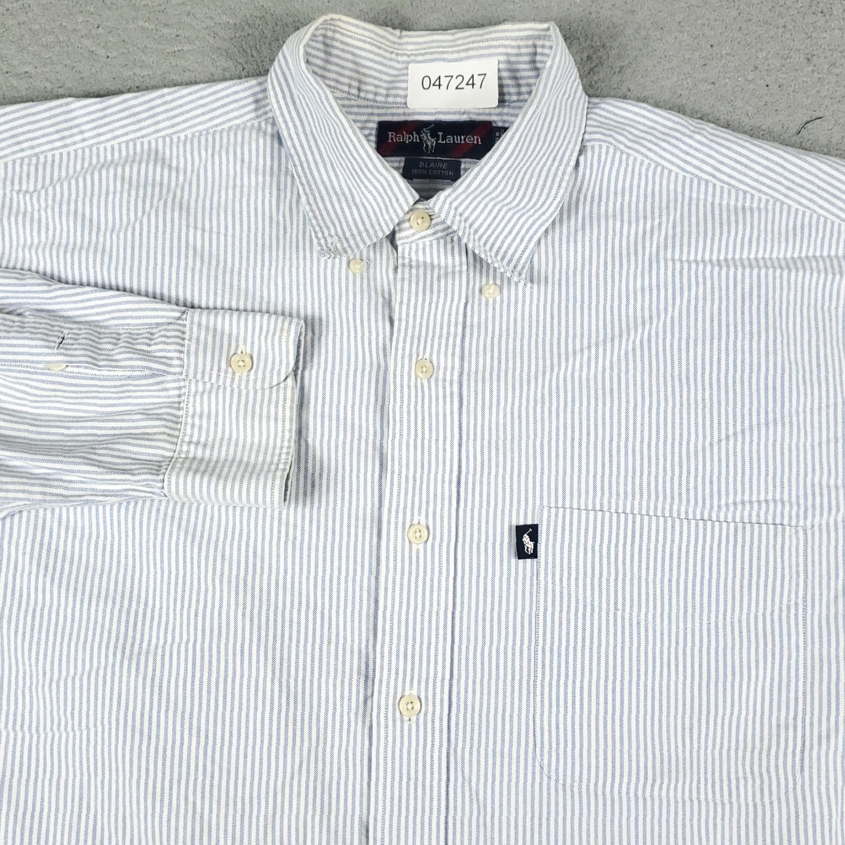 Ralph Lauren Ralph Lauren Shirt Mens Large Blue Striped Button-Up Long Sleeve Casual Business Formal Workwear Size US L / EU 52-54 / 3 - 2 Thumbnail