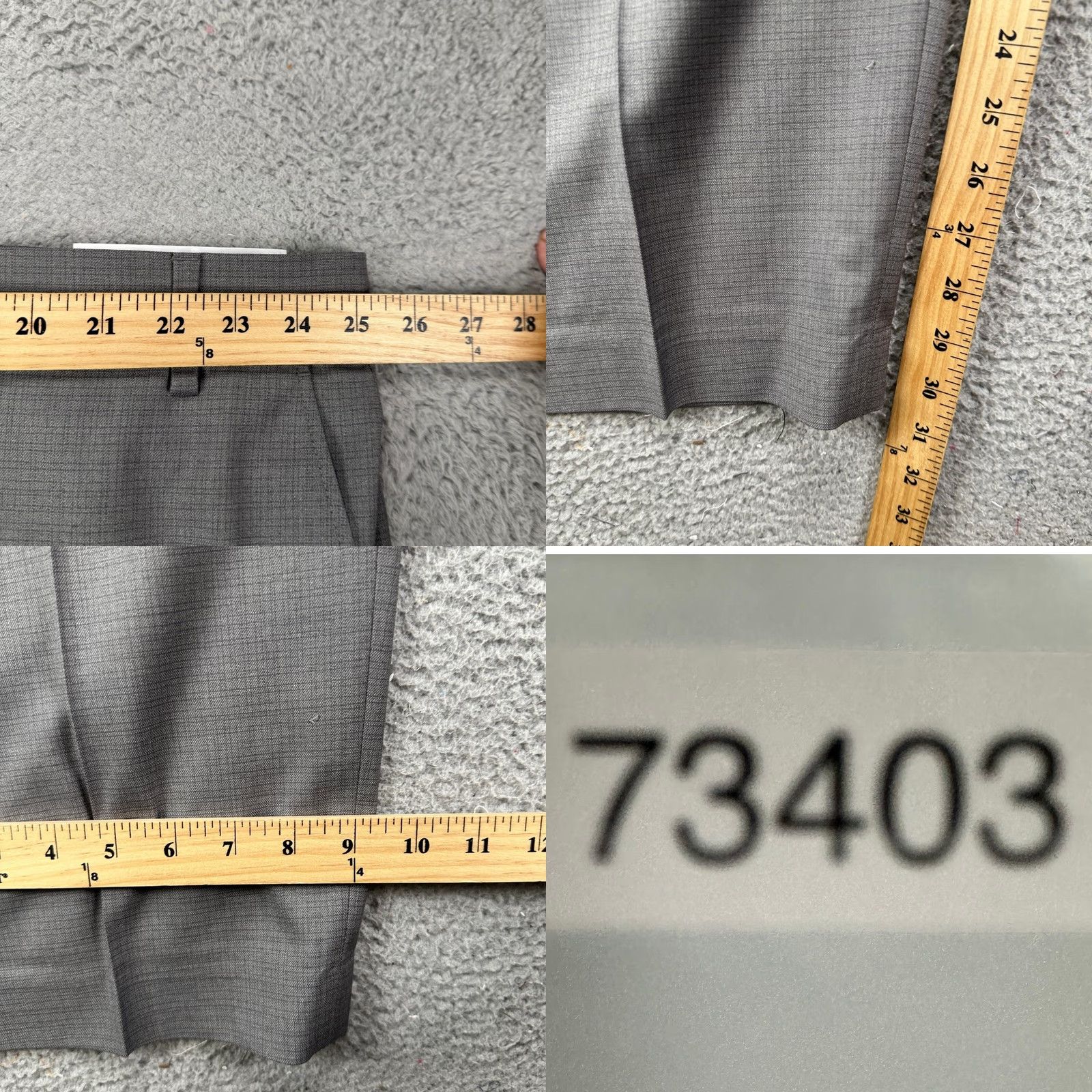 Vintage Shaquille O'neal Dress Pants Mens XL Gray Plaid Flat Front Stretch Big Tall 50in Waist 31in Inseam Size US 36 / EU 52 - 8 Thumbnail