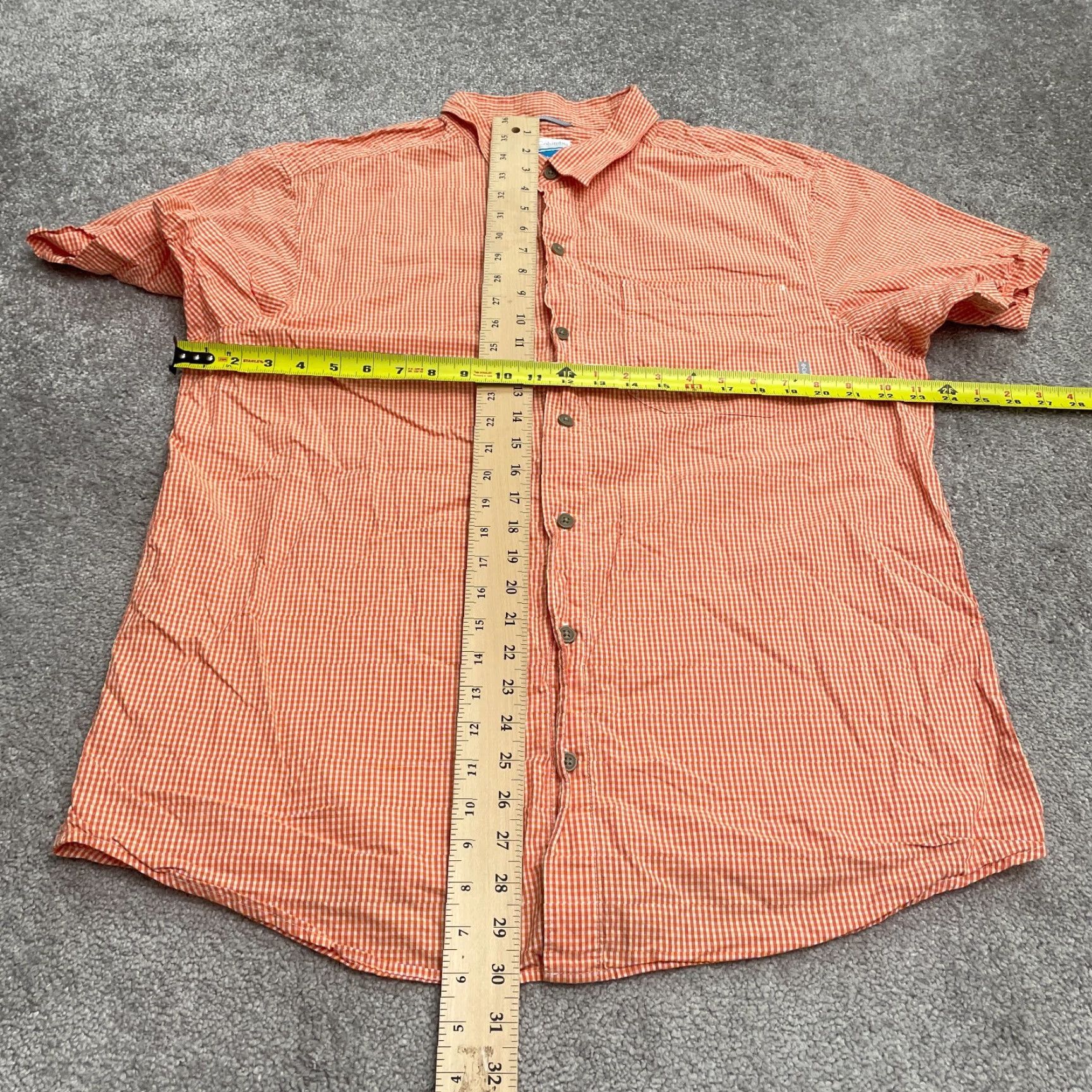Vintage Columbia Shirt Mens L Orange Plaid Short Sleeve Button-Down Casual Outdoor All Seasons Breathable Easy Care Vintage No Size US L / EU 52-54 / 3 - 7 Thumbnail