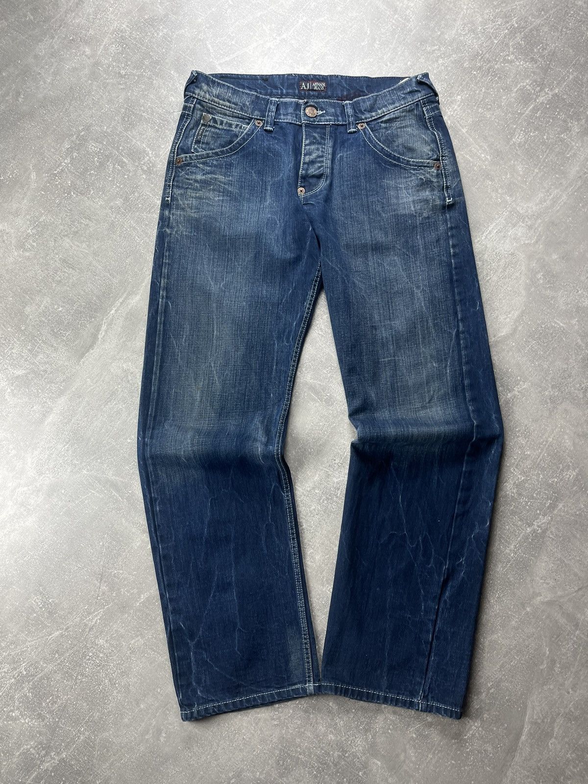 Armani Armani Jeans Vintage Indigo Blue Denim Zipper Pocket Jeans Size US 32 / EU 48 - 7 Thumbnail