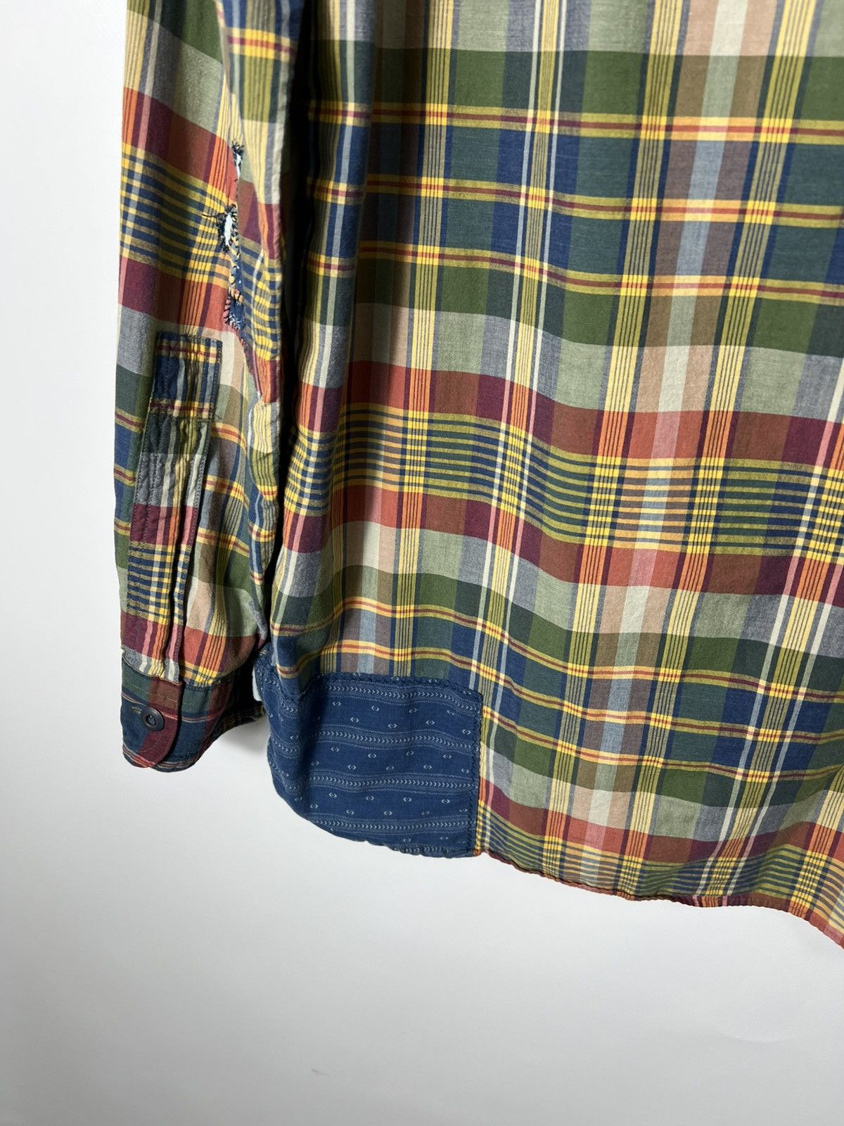 Polo Ralph Lauren Vintage rare Polo Ralph Lauren Custom Fit Patchwork Shirt Size US M / EU 48-50 / 2 - 13 Thumbnail