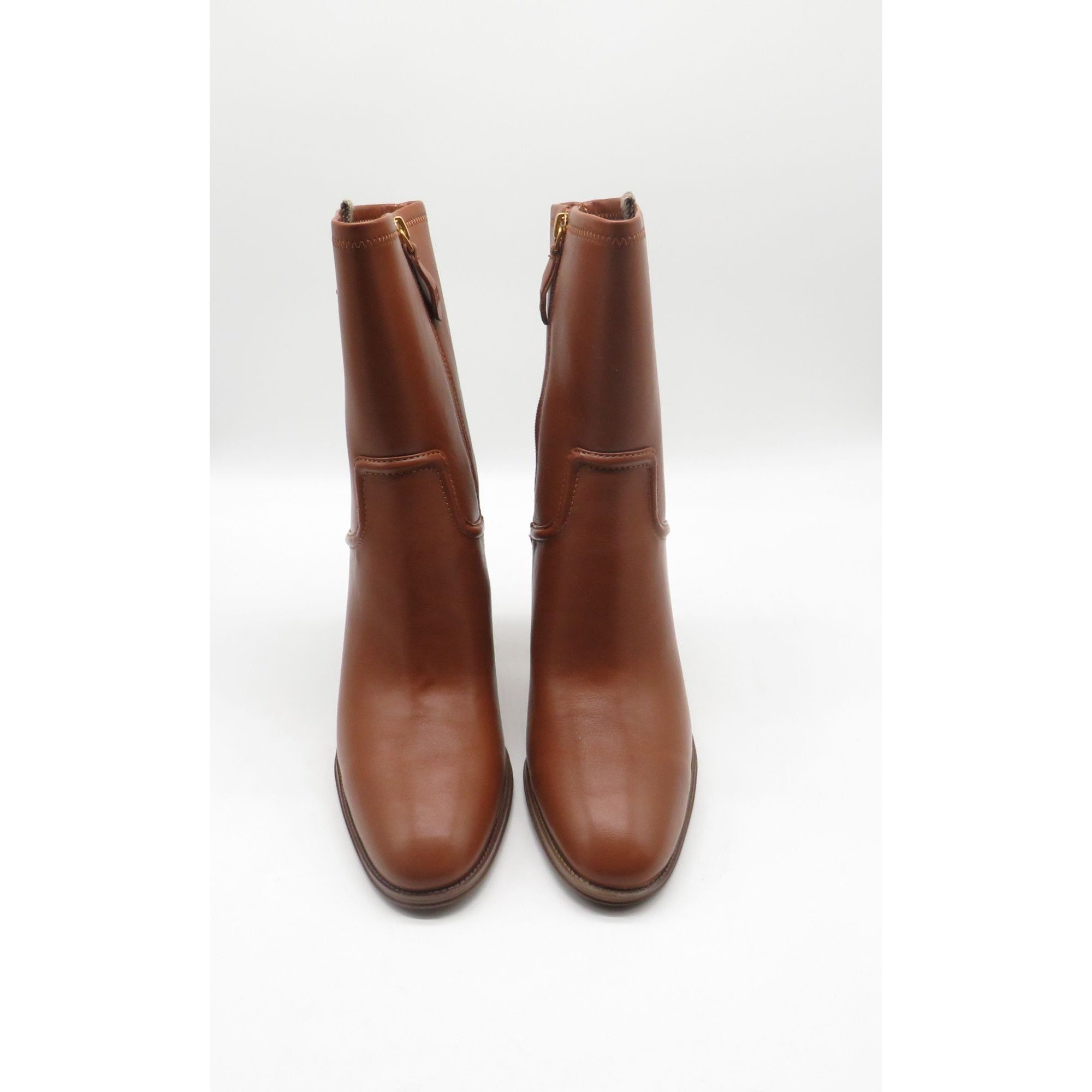 Franco Sarto Franco Sarto Cognac Faux Leather Heeled Ankle Boots 9.5M Zi Size US 9.5 / IT 39.5 - 3 Thumbnail