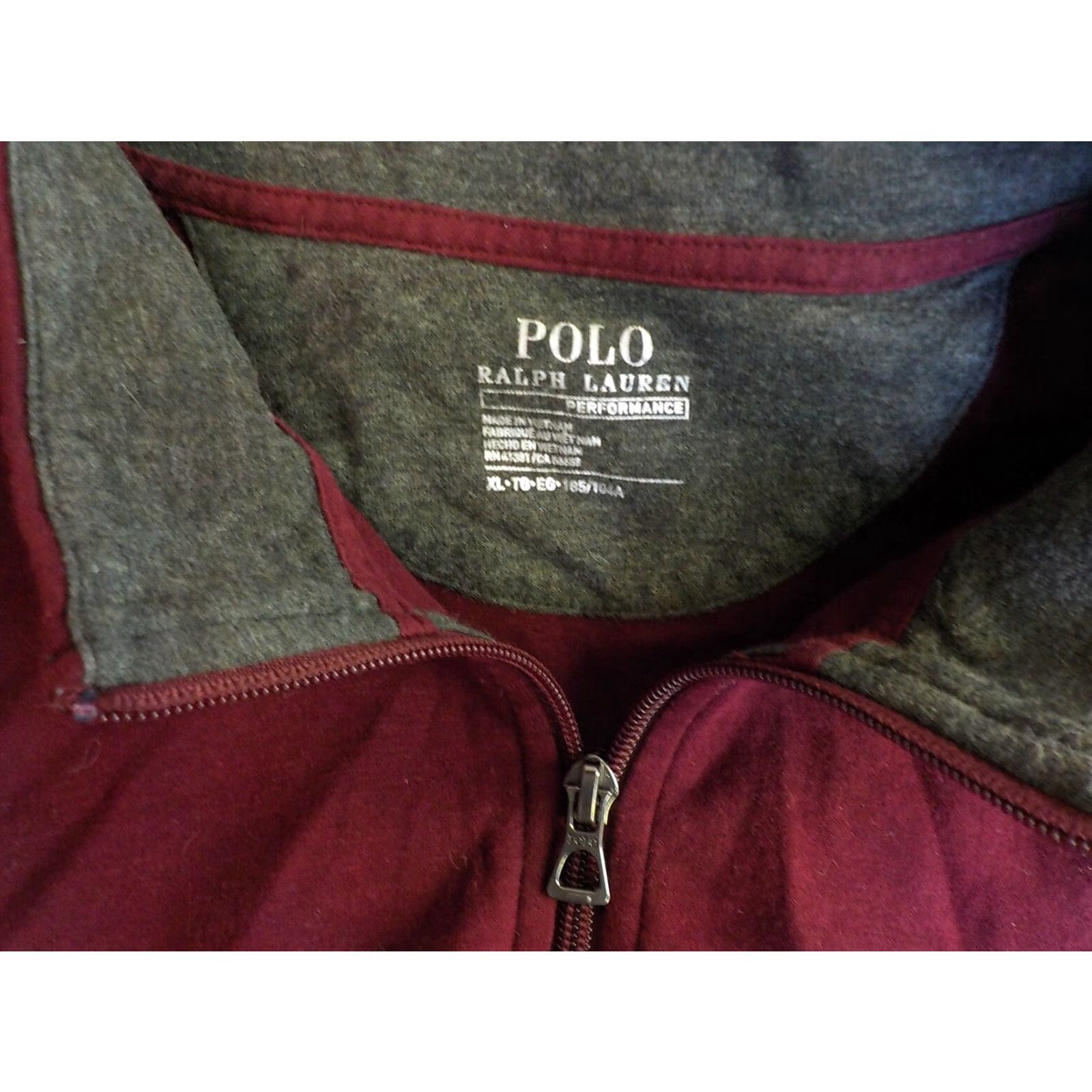 Polo Ralph Lauren POLO RALPH LAUREN 1/4 Zip Pullover Maroon Cotton Blend XL Slim Mock Neck Logo Men Shirt Size US XL / EU 56 / 4 - 4 Thumbnail