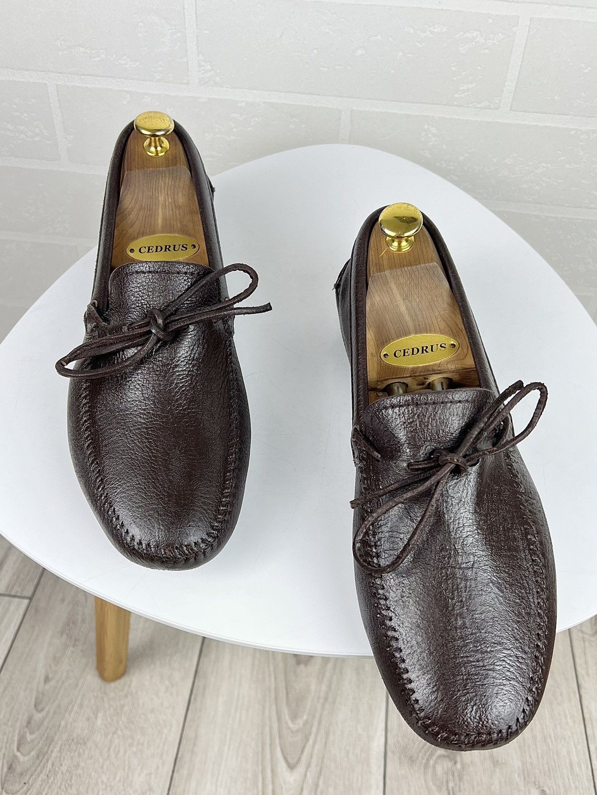 Prada PRADA MILANO Loafers Leather Drivers Mocassins Logo Brown Size US 10 / EU 43 - 1 Thumbnail