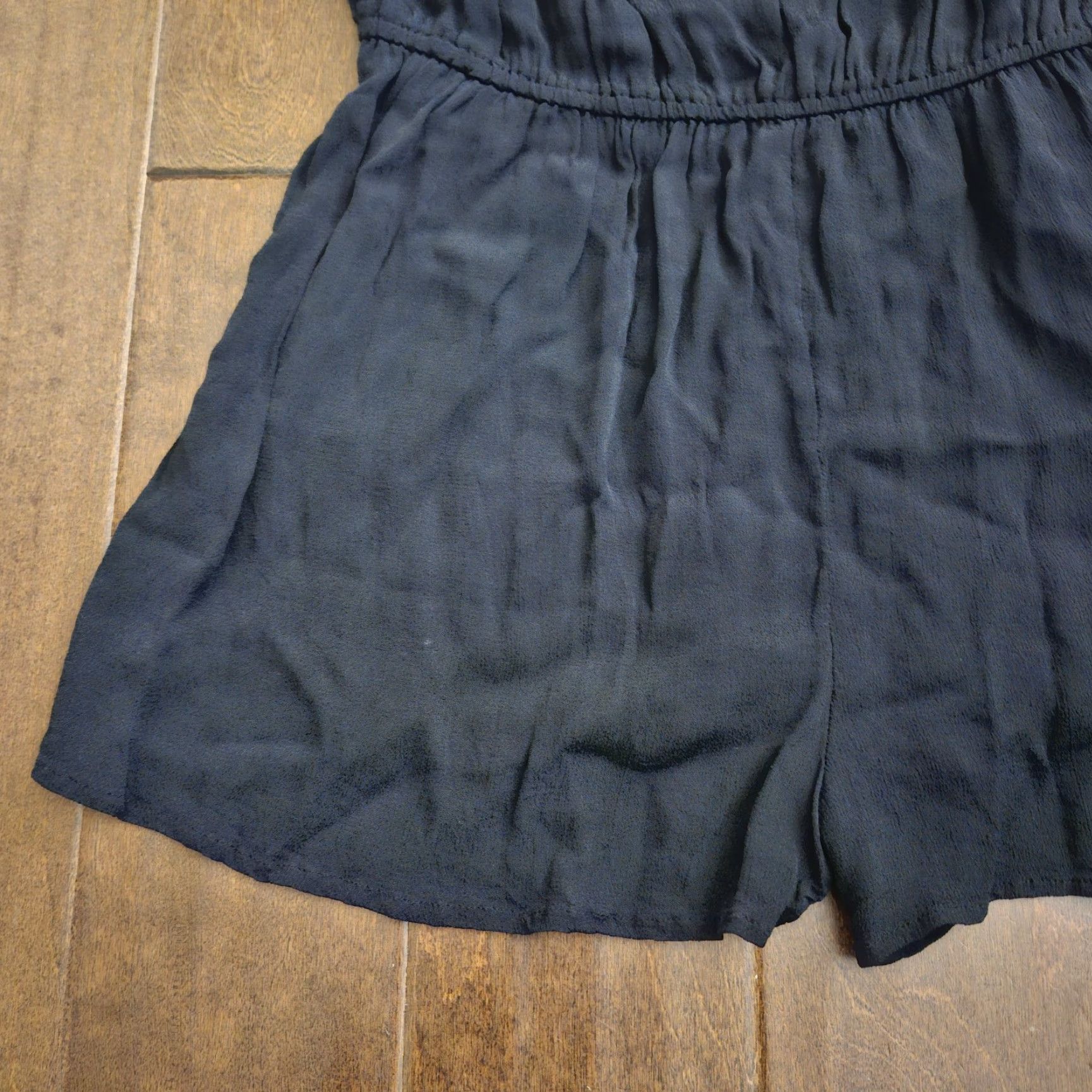 Vintage Kimchi Blue Romper Womens Large Black Lace Trim Sleeveless Elastic Waist Romper Beach Summer 2010s Womens Size 36" / US 14 / IT 50 - 2 Thumbnail