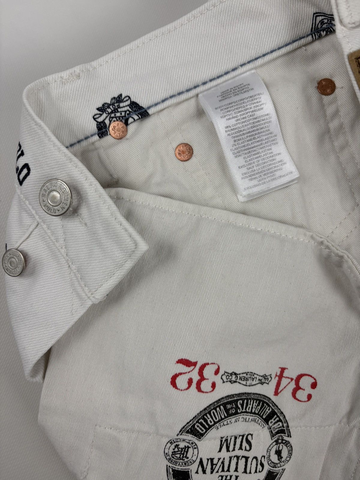 RRL Ralph Lauren Rare Polo Bear Multi-Logo Double Rrl Print Pattern Cotton Denim Pants Jeans Size US 34 / EU 50 - 15 Thumbnail