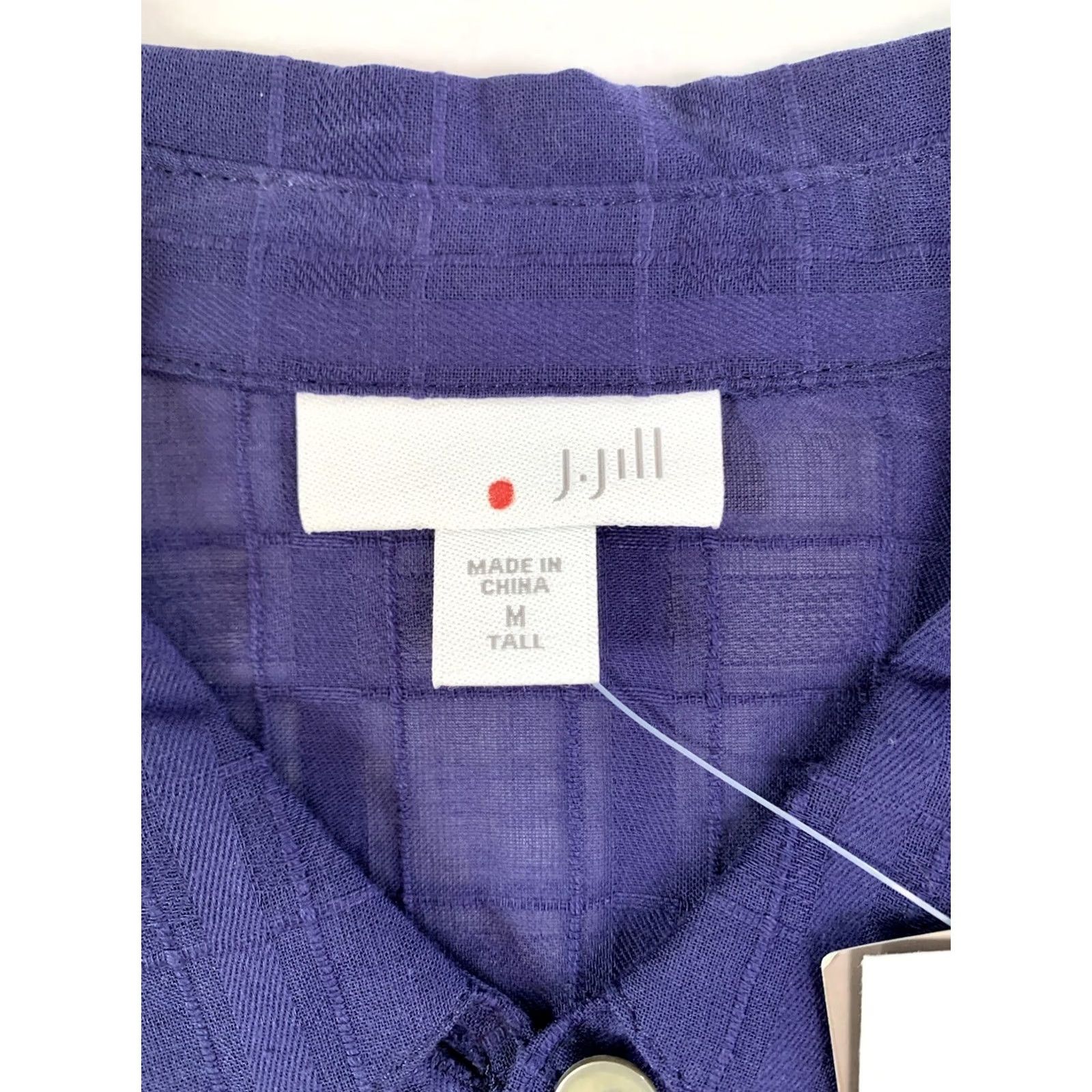 J. Jill J. Jill Shirt Womens MT Blue Sheer Gauzy 3/4 Sleeve Button-Up Top Size M / US 6-8 / IT 42-44 - 4 Thumbnail