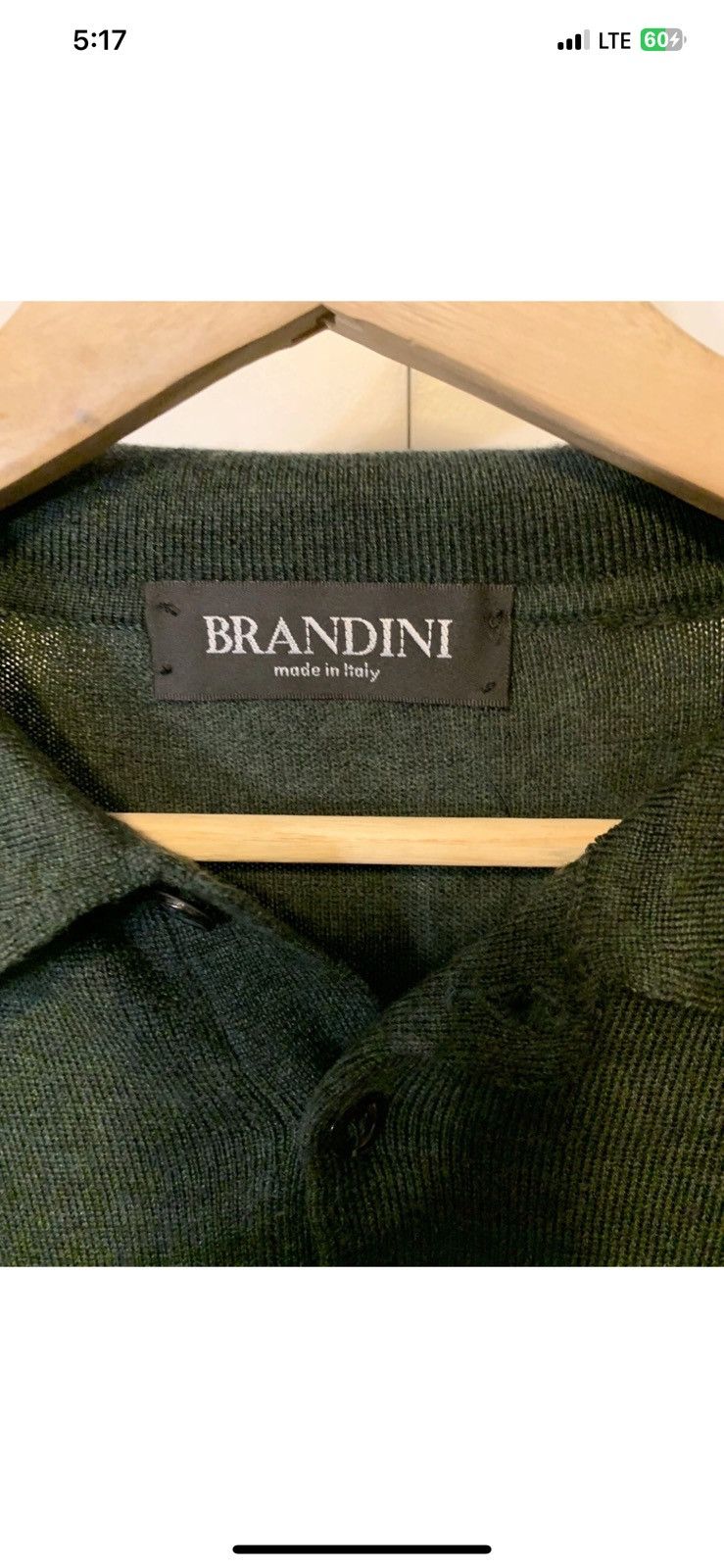 Brandini Brandini mens sz XL merino wool sweater green Size US XL / EU 56 / 4 - 2 Thumbnail