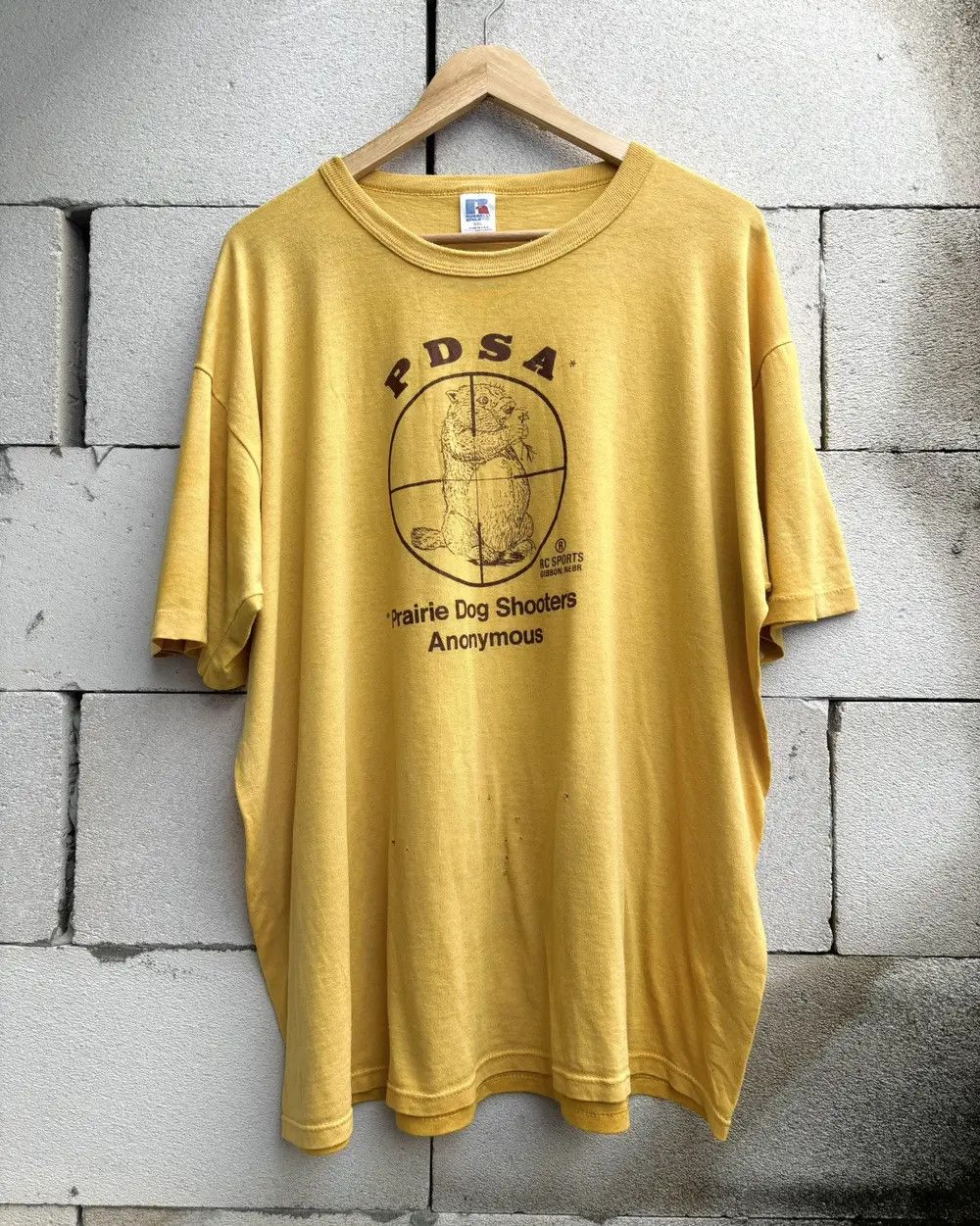 Thrashed Russell Distressed T Shirt 80s Prairie Dog Shooters