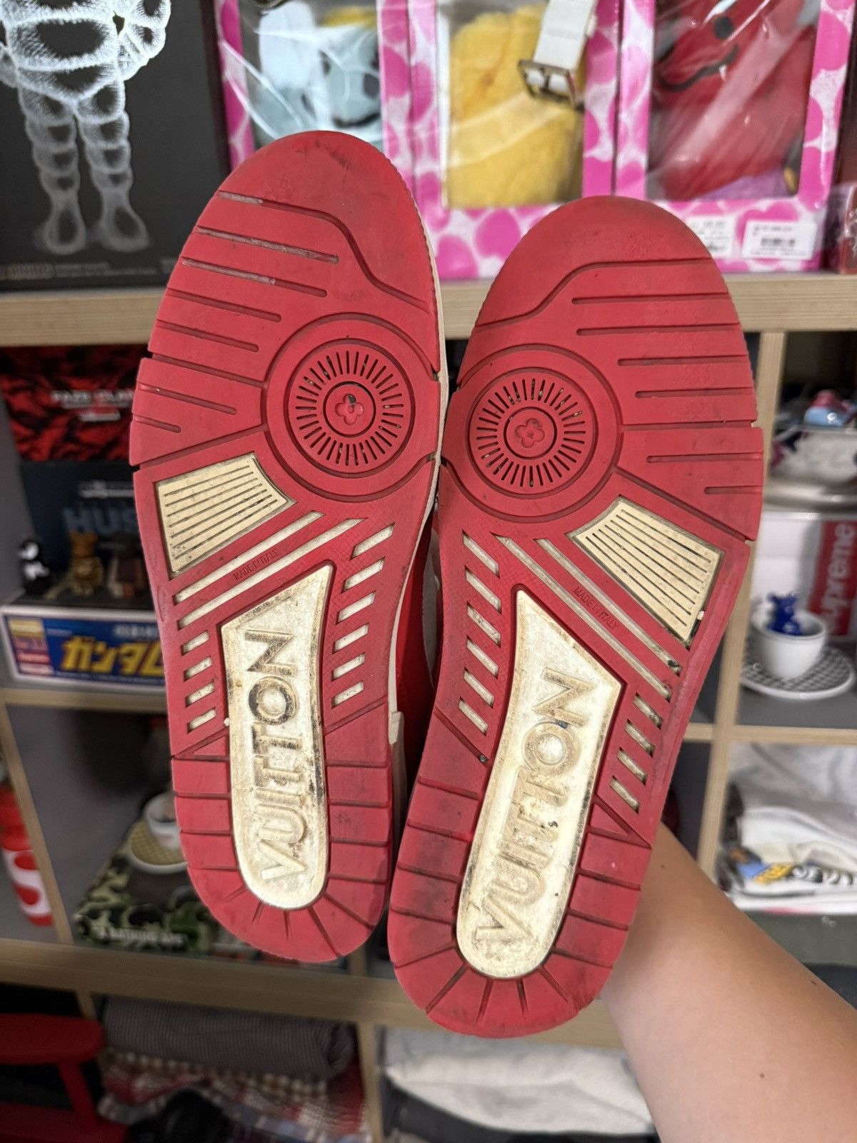 Louis Vuitton Louis Vuitton Red/White Trainer Sneakers Size US 10.5 / EU 43-44 - 3 Thumbnail