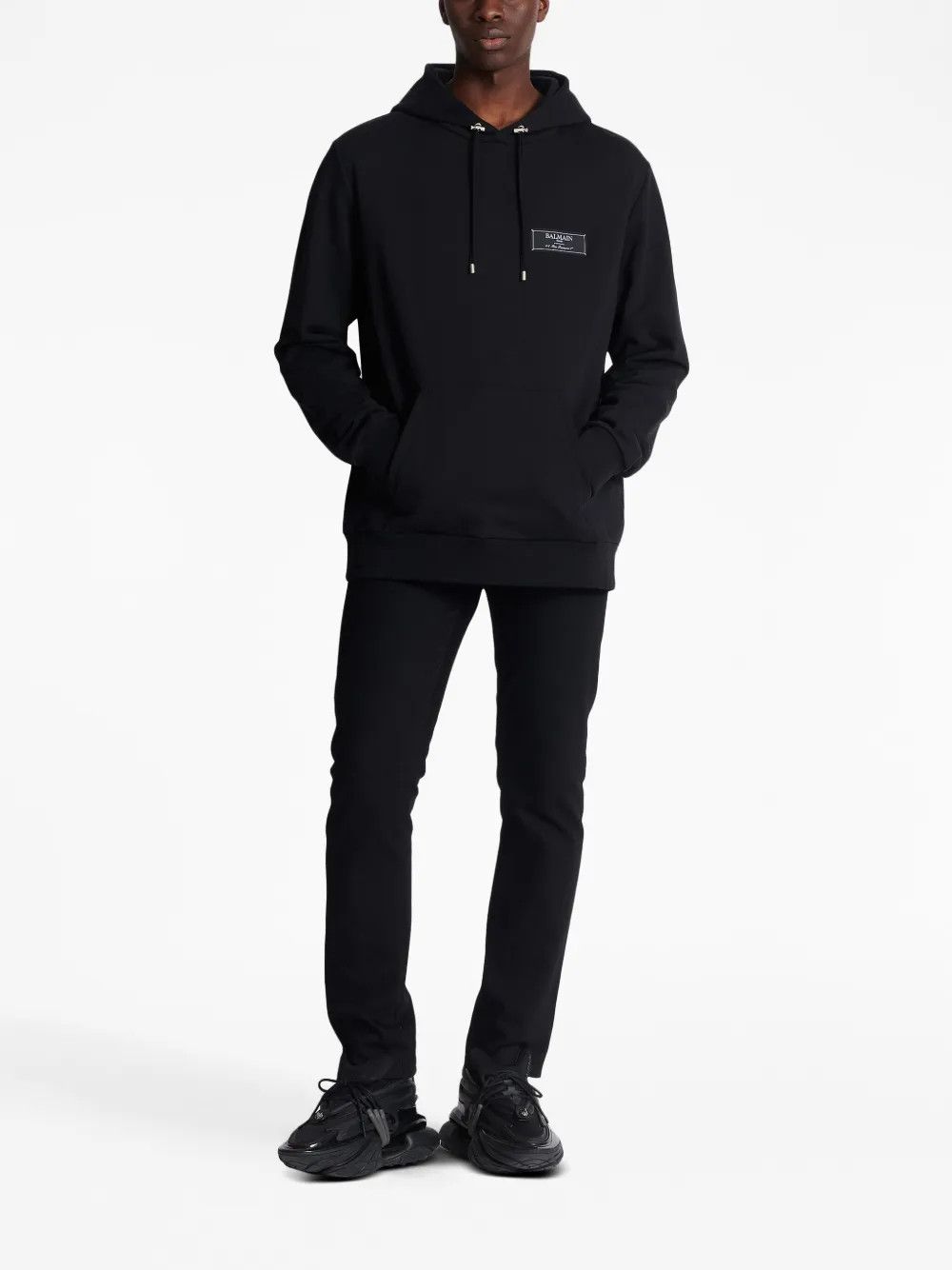 Balmain o1y0426 Logo Hoodie in Black Size US L / EU 52-54 / 3 - 2 Thumbnail