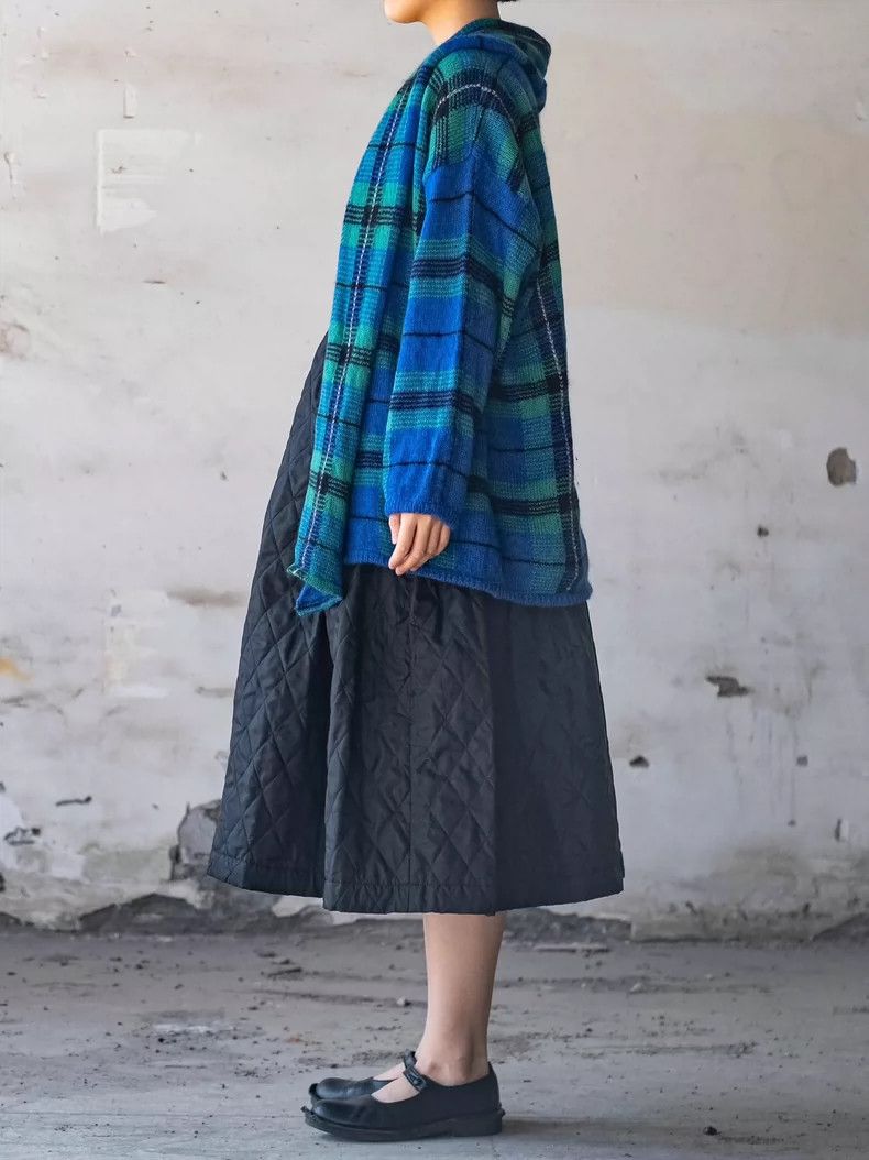 Kenzo KENZO Blue and green checkered horsehair scarf collar coat Size M / US 6-8 / IT 42-44 - 4 Thumbnail