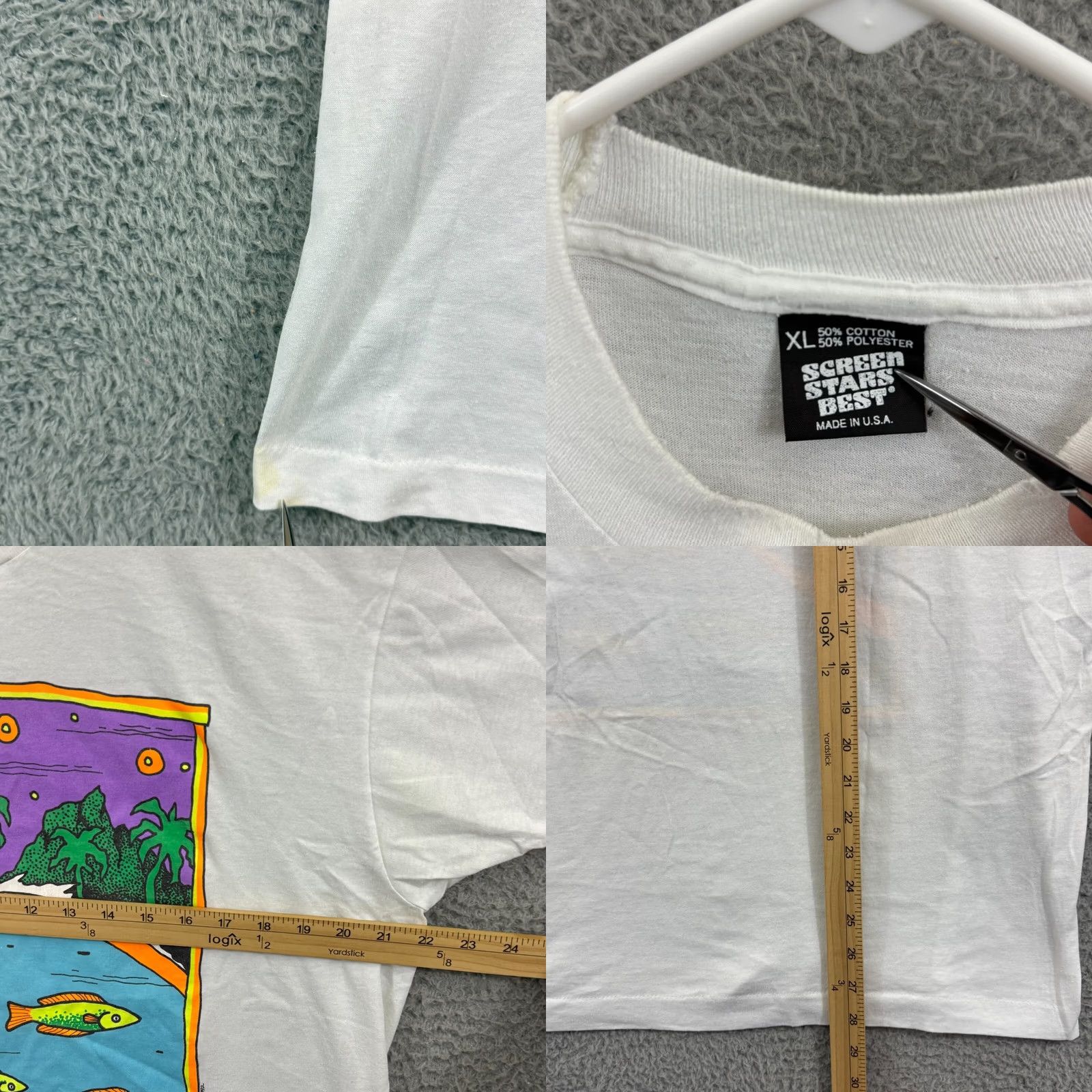 Vintage VINTAGE Hawaiian Tropic Shirt XL White Nature Fish Graphic Travel USA 90s Mens Size US XL / EU 56 / 4 - 8 Thumbnail