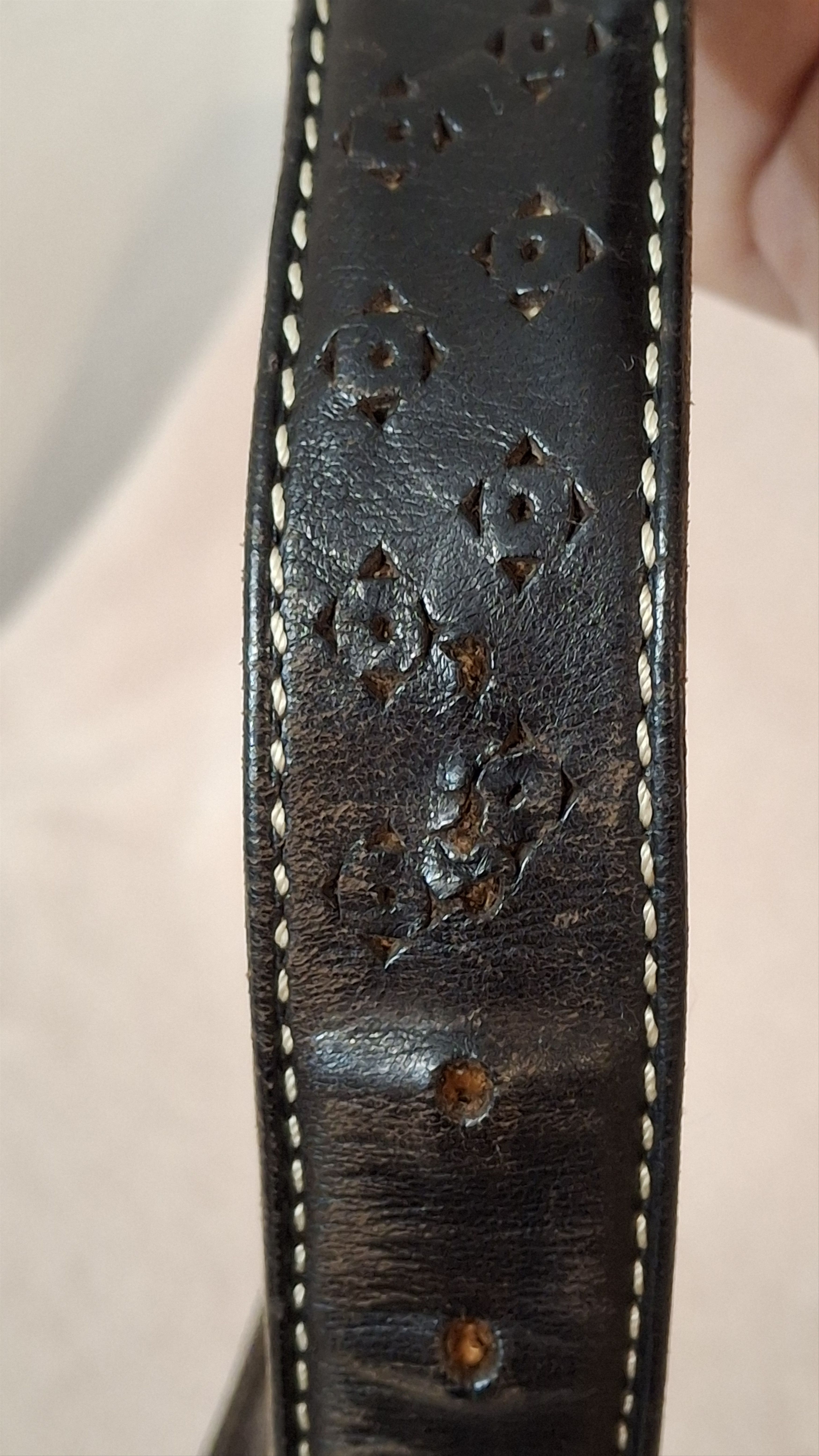 Felisi Embossed Black Leather Belt – Felisi Made in Italy Size 38 - 10 Thumbnail