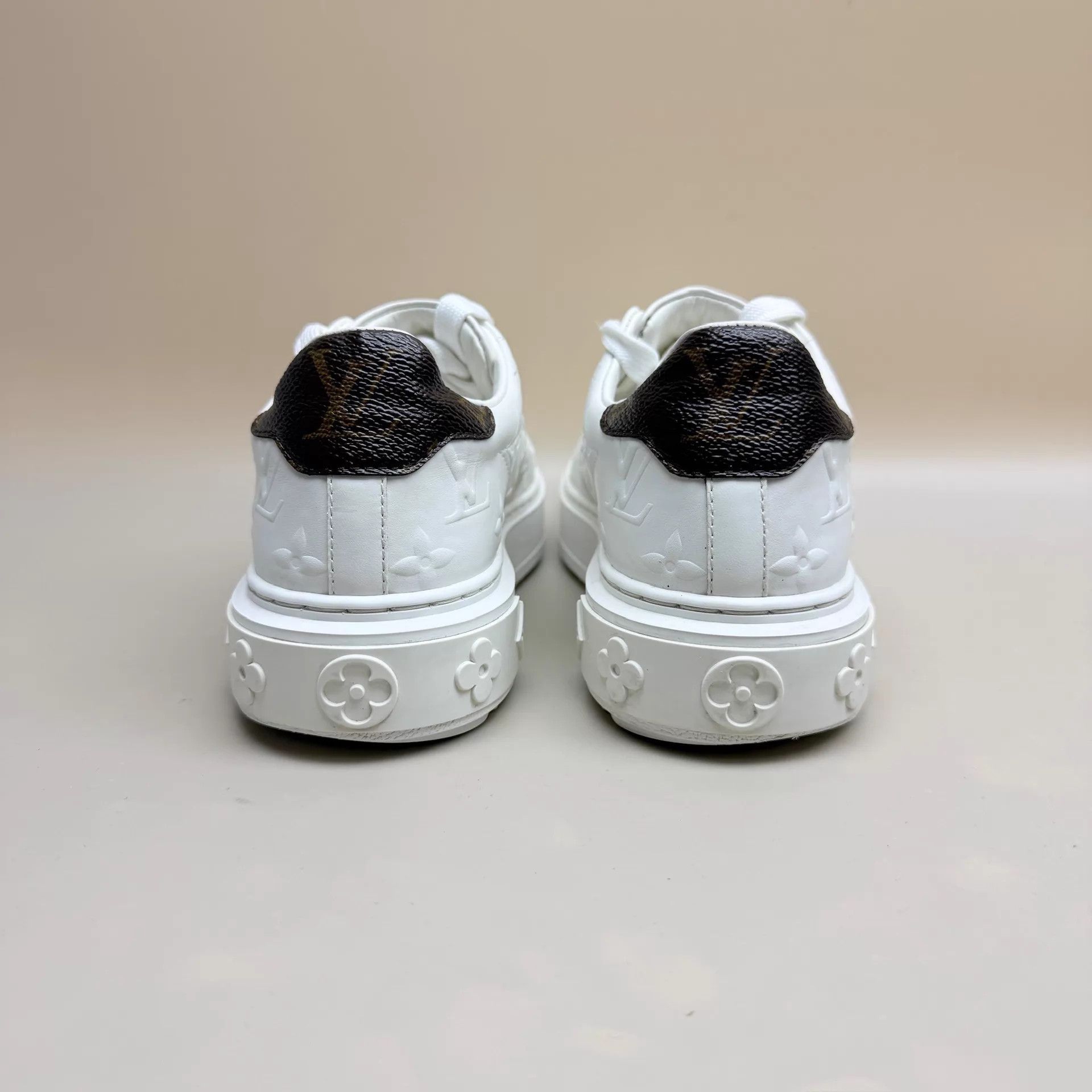 Louis Vuitton LV White/Brown Monogram Platform Shoes EU35 95 New Size US 4.5 / IT 34.5 - 3 Thumbnail