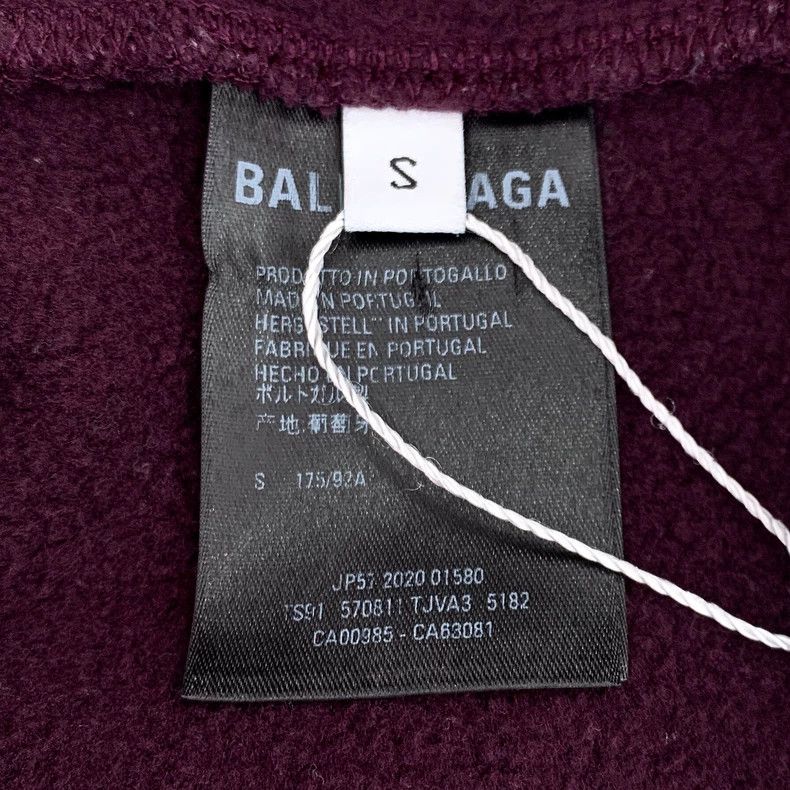 Balenciaga Balenciaga Purple logo monogrammed cotton hooded drawstrin Size US S / EU 44-46 / 1 - 7 Thumbnail