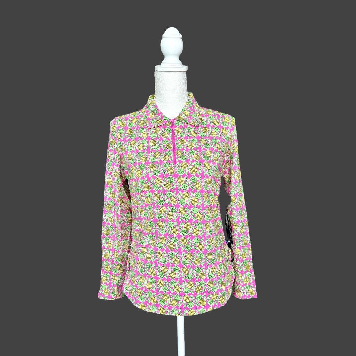 Other IBKUL Women’s Chantal Zip Long Sleeve Shirt Sz S Size S / US 4 / IT 40 - 3 Thumbnail