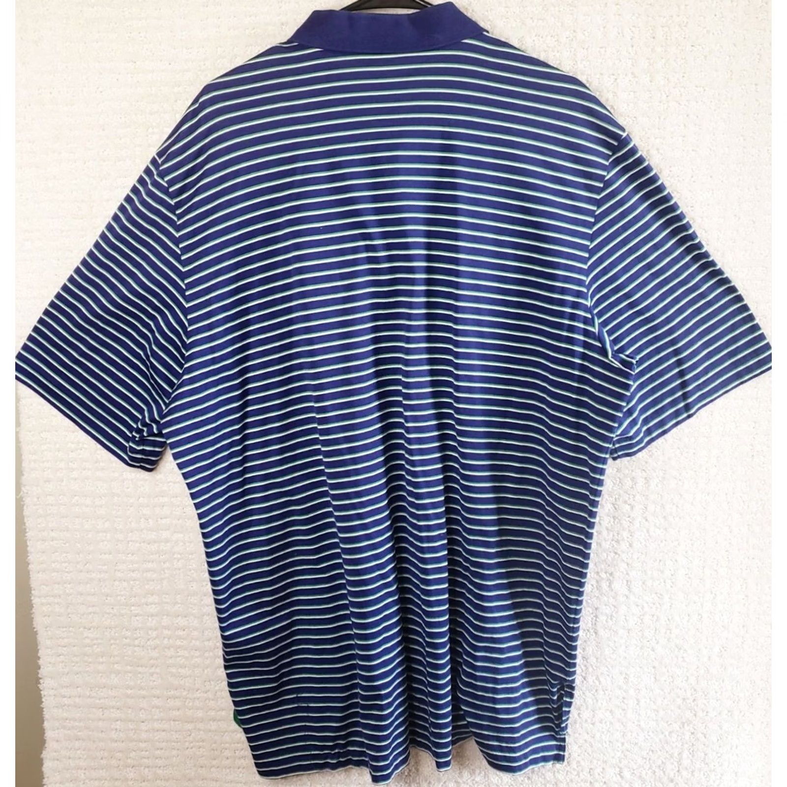 Ralph Lauren VINTAGE Polo Golf Ralph Lauren Polo Shirt Mens XL Blue Green Stripe Short Sleeve Stretch Size US XL / EU 56 / 4 - 6 Thumbnail