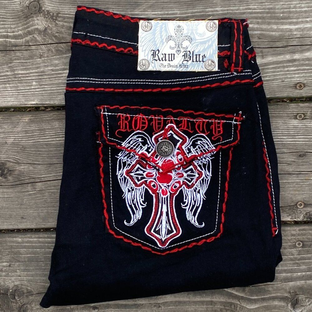 Japanese Brand × Vintage Vintage Triple Contrast Stitch Raw Blue Reflex Embroidered Size 34" / US 12 / IT 48 - 4 Thumbnail