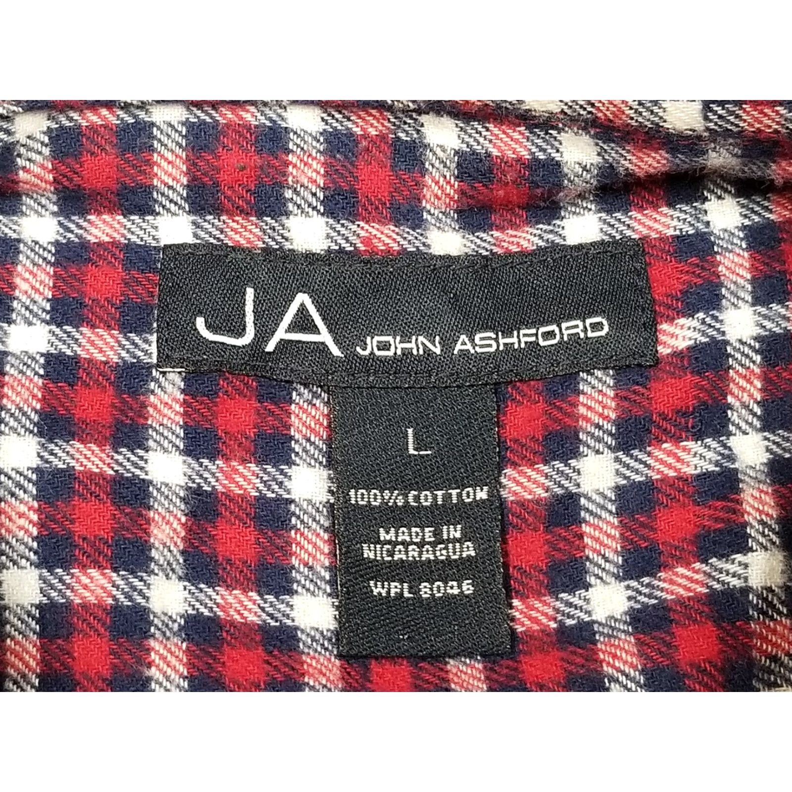 Vintage VINTAGE John Ashford JA Flannel Shirt Mens Large Red Blue Plaid 100% Cotton Long Sleeve Button-Up Casual Men Shirt Size US L / EU 52-54 / 3 - 5 Thumbnail