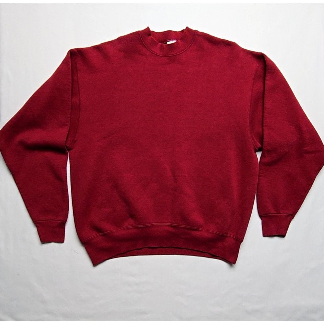 BLVD Vintage Red Blank Sweatshirt BVD Mens XL Solid Crewneck 90s Size US XL / EU 56 / 4 - 1 Thumbnail