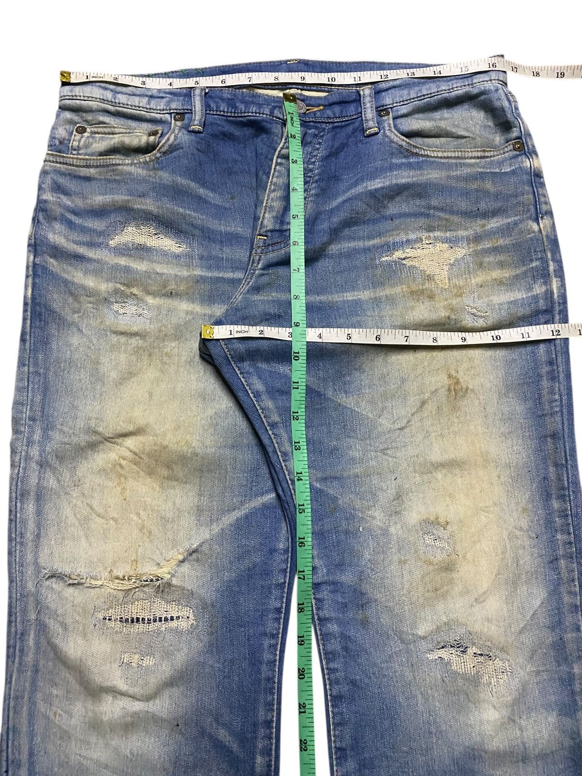 Japanese Brand Rare vintage RH Jeans navy & white denim straight leg jeans Size US 33 - 12 Thumbnail