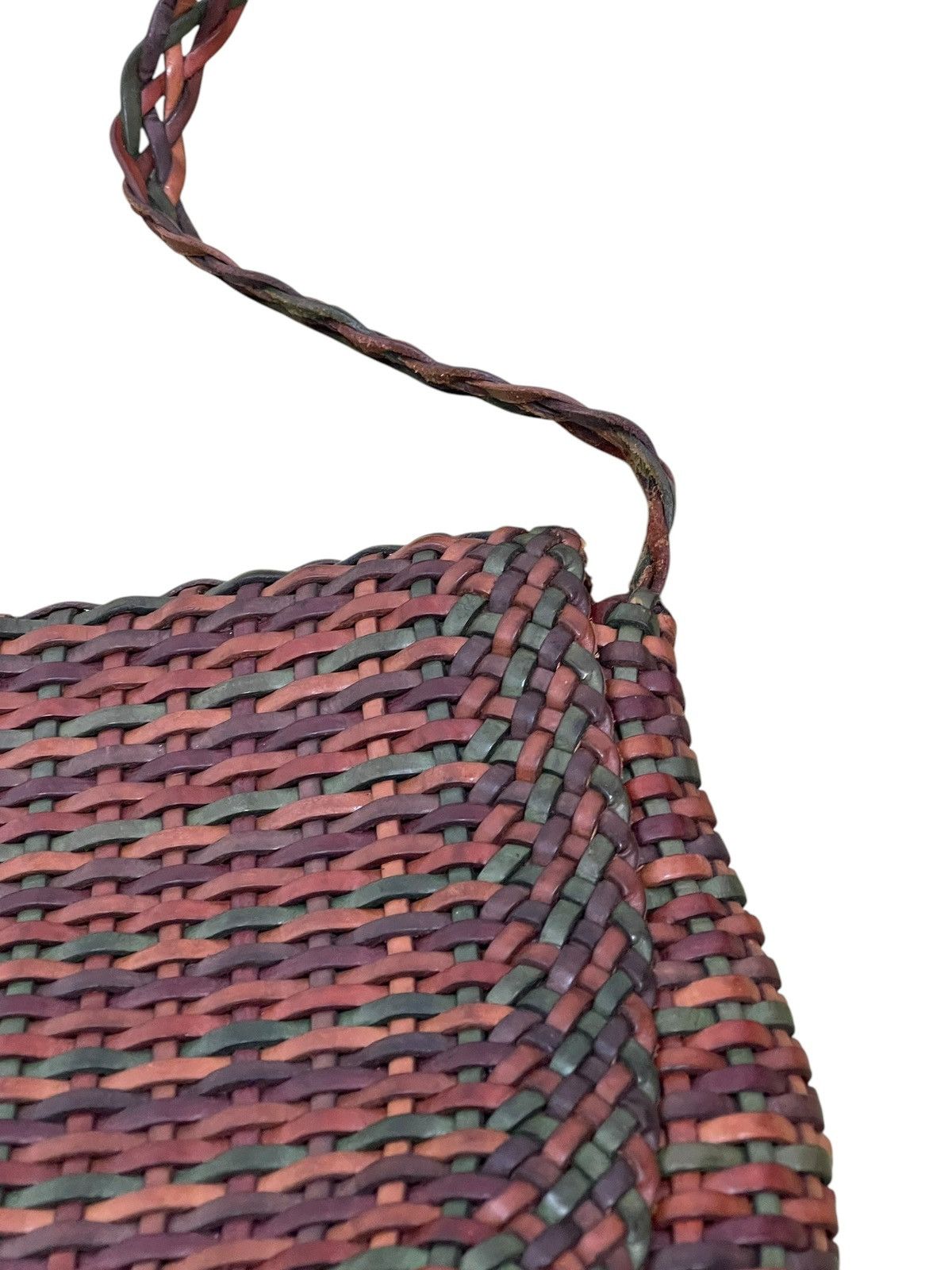 Genuine Leather Full Leather Woven Vtg Greta Italy Cross Body Bag 1🟩4 Size ONE SIZE - 9 Thumbnail