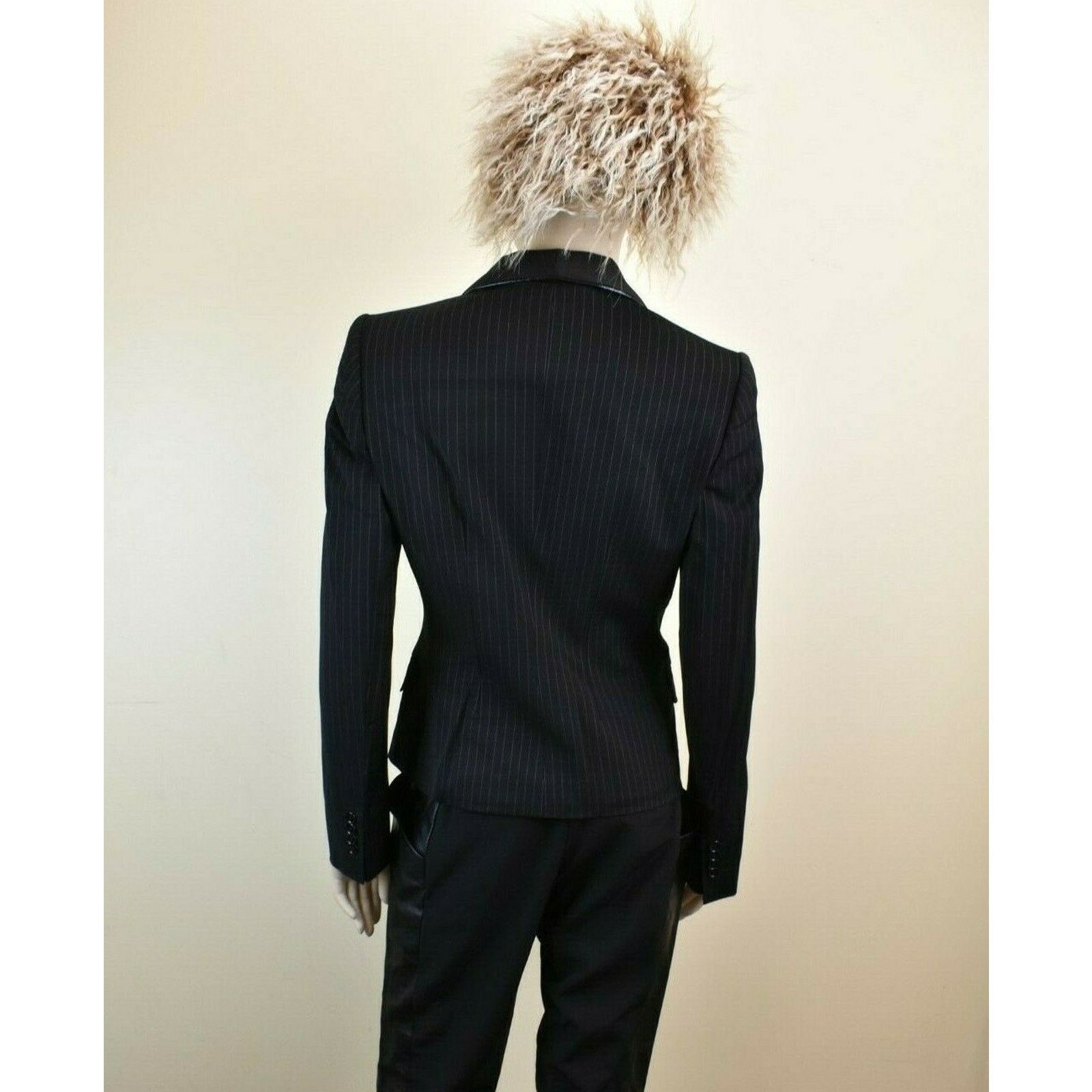 Dolce & Gabbana DOLCE GABBANA BLACK STRIPE WOOL 2 BUTTON TUXEDO BLAZER 44 10 Size L / US 10 / IT 46 - 3 Thumbnail