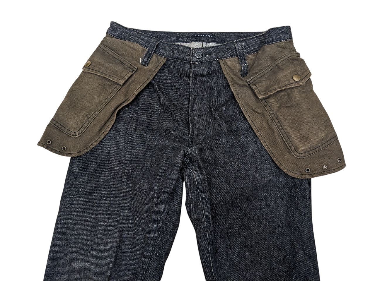 Mastermind Japan × Roen HIROMUTAKAHARA BONDAGE FLARE JEANS & DOUBLE LAYERED POCKET Size US 30 / EU 46 - 4 Thumbnail