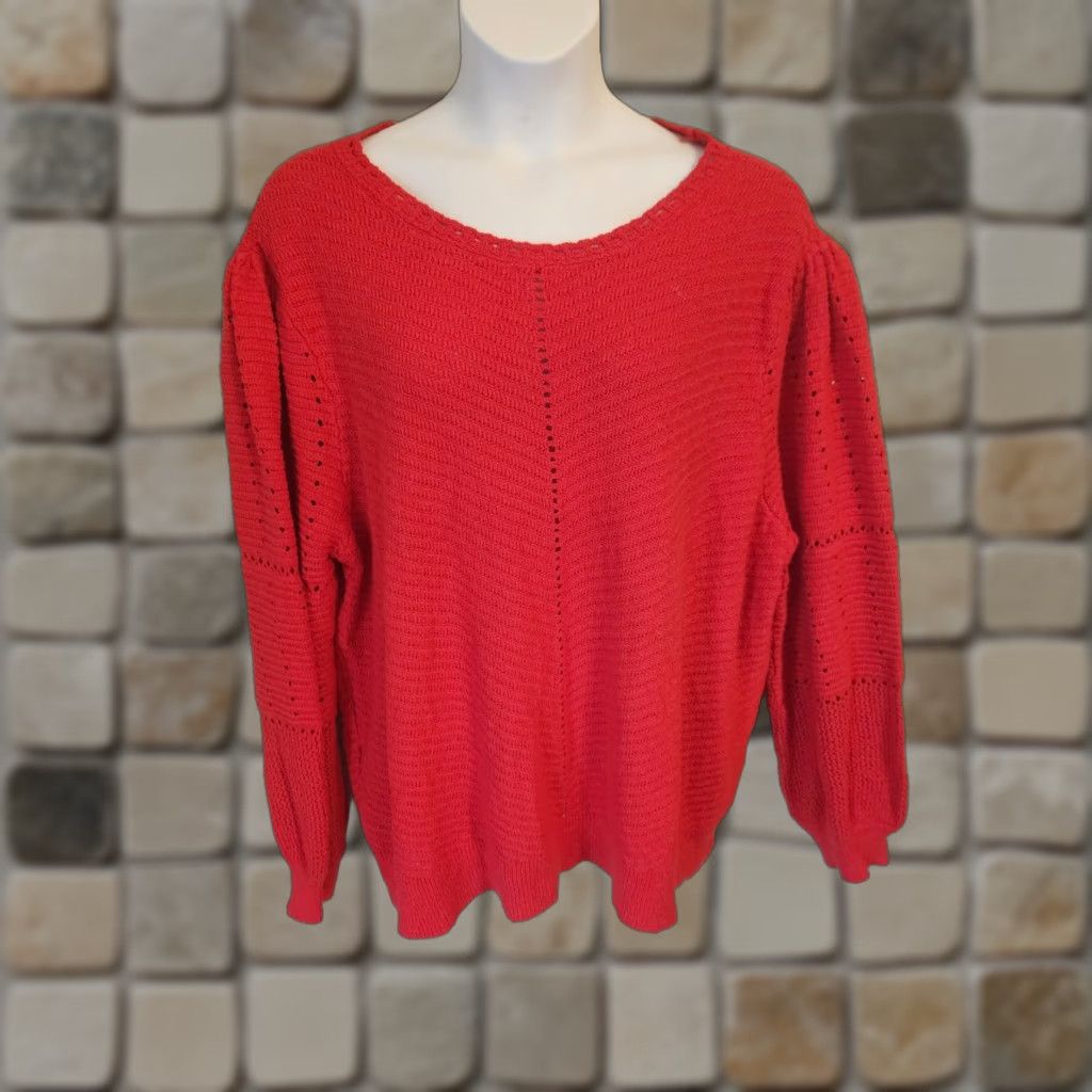 Vintage VINTAGE NWT Knox Rose Sweater Blousy Red 4X Plus Hippie Boho Pullover Long Sleeve Round Neck Women Mens? Size XXL / US 16-18 / IT 52-54 - 1 Thumbnail