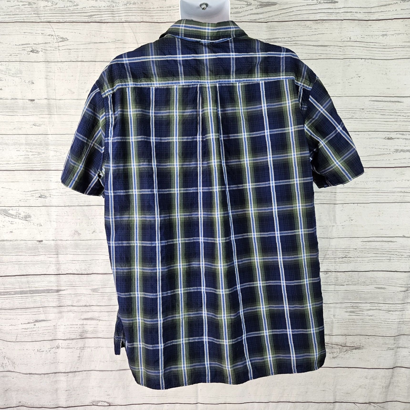 Eddie Bauer Eddie Bauer Mens Button-Up Shirt XL Blue Green Plaid Short Sleeve Size XL Size US XL / EU 56 / 4 - 3 Thumbnail