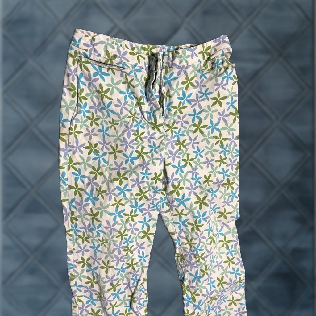 Loft Ann Taylor Loft Pants Women’s 6 Multicolor Floral Slim Stretch Straight Size 28" / US 6 / IT 42 - 1 Thumbnail