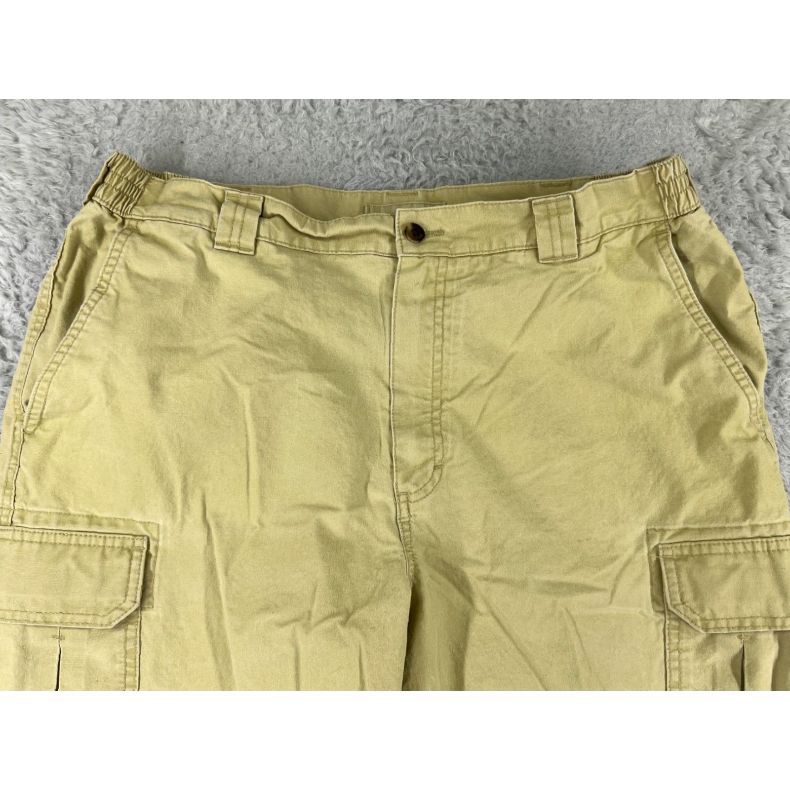 Vintage L.L. Bean Pants Mens 36 Yellow Cargo Flat Front 100% Cotton Outdoor Hiking Camping Size US 36 / EU 52 - 6 Thumbnail