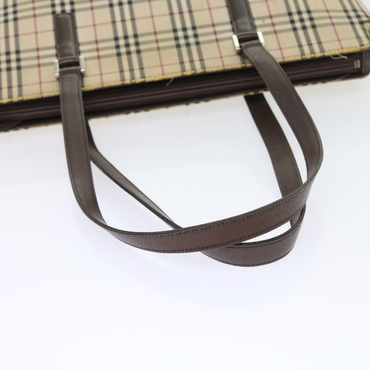 Burberry Burberry Nova Check Tote Bag Nylon Canvas Beige Size ONE SIZE - 8 Thumbnail