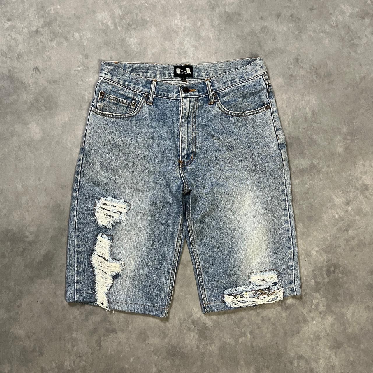 Number (N)ine 2000s Japanese Nylaus Hysteric Ripped Jorts Denim y2k Ifsix Size US 29 - 1 Thumbnail