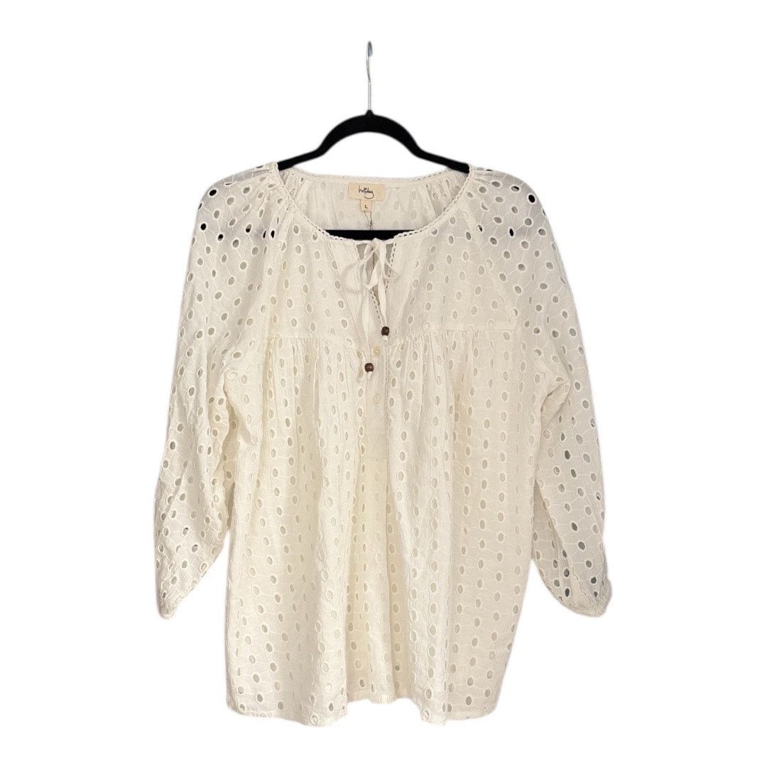 Other Holiday Celine Eyelet Peasant Top Size L / US 10 / IT 46 - 2 Thumbnail