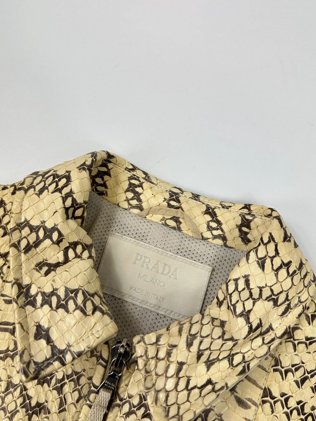 Prada Prada Milano SS99 White Cream Python Leather & Nylon Jacket Size M / US 6-8 / IT 42-44 - 3 Thumbnail