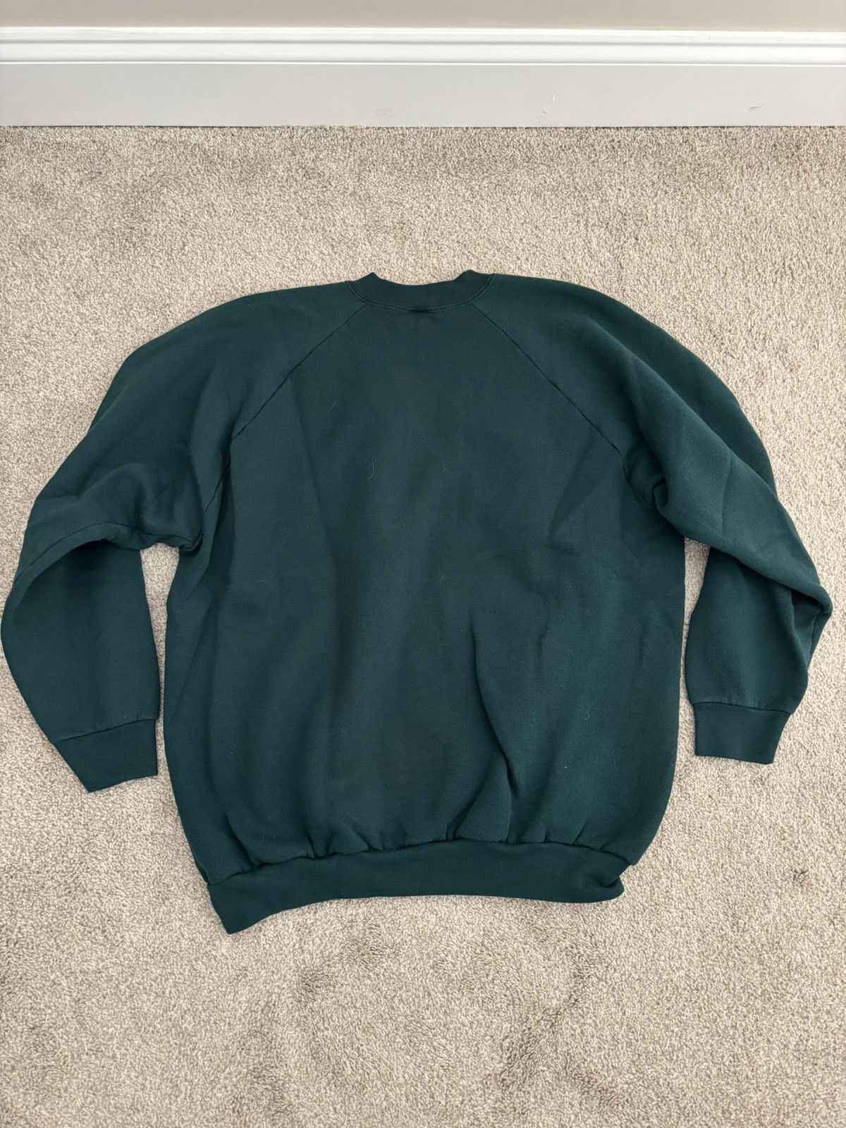 Fruit Of The Loom Vintage Green Blank Sweatshirt Size US XL / EU 56 / 4 - 3 Thumbnail