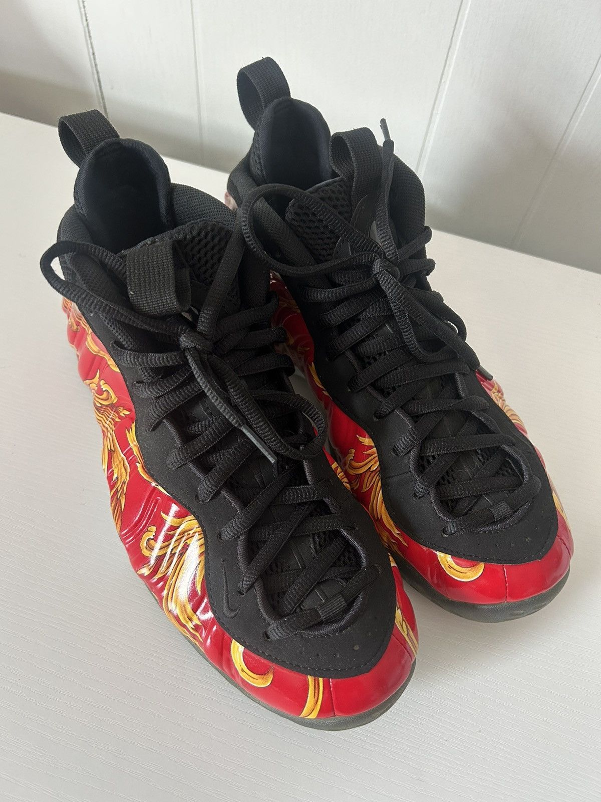 Nike × Supreme Supreme x Nike Air Foamposite 1 Red 2014 Size US 10.5 / EU 43-44 - 5 Thumbnail
