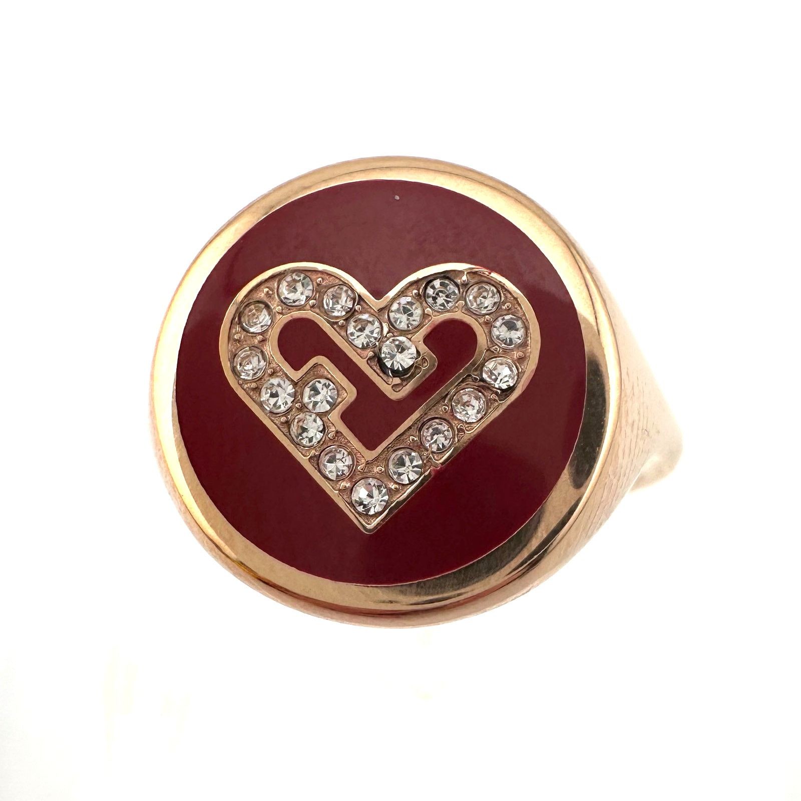 Furla Furla Heart Ring - Rose Gold Overlay with Crystal Heart Size ONE SIZE - 5 Thumbnail