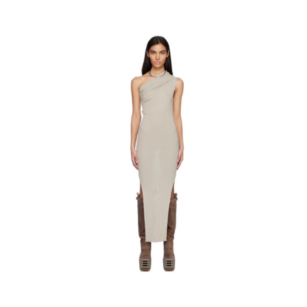 Rick Owens o1y0126 Maxi Dress in Light Gray Size L / US 10 / IT 46 - 1 Thumbnail